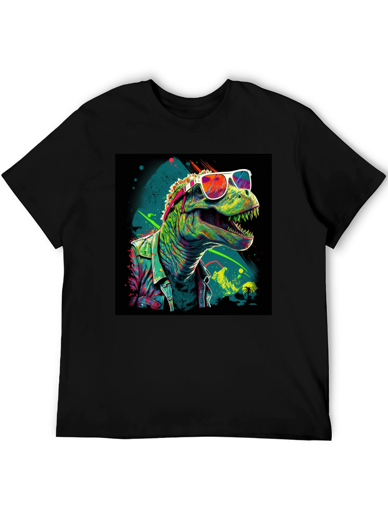 Retro Dinosaur Graphic Tee - Cool T-Rex in Sunglasses!