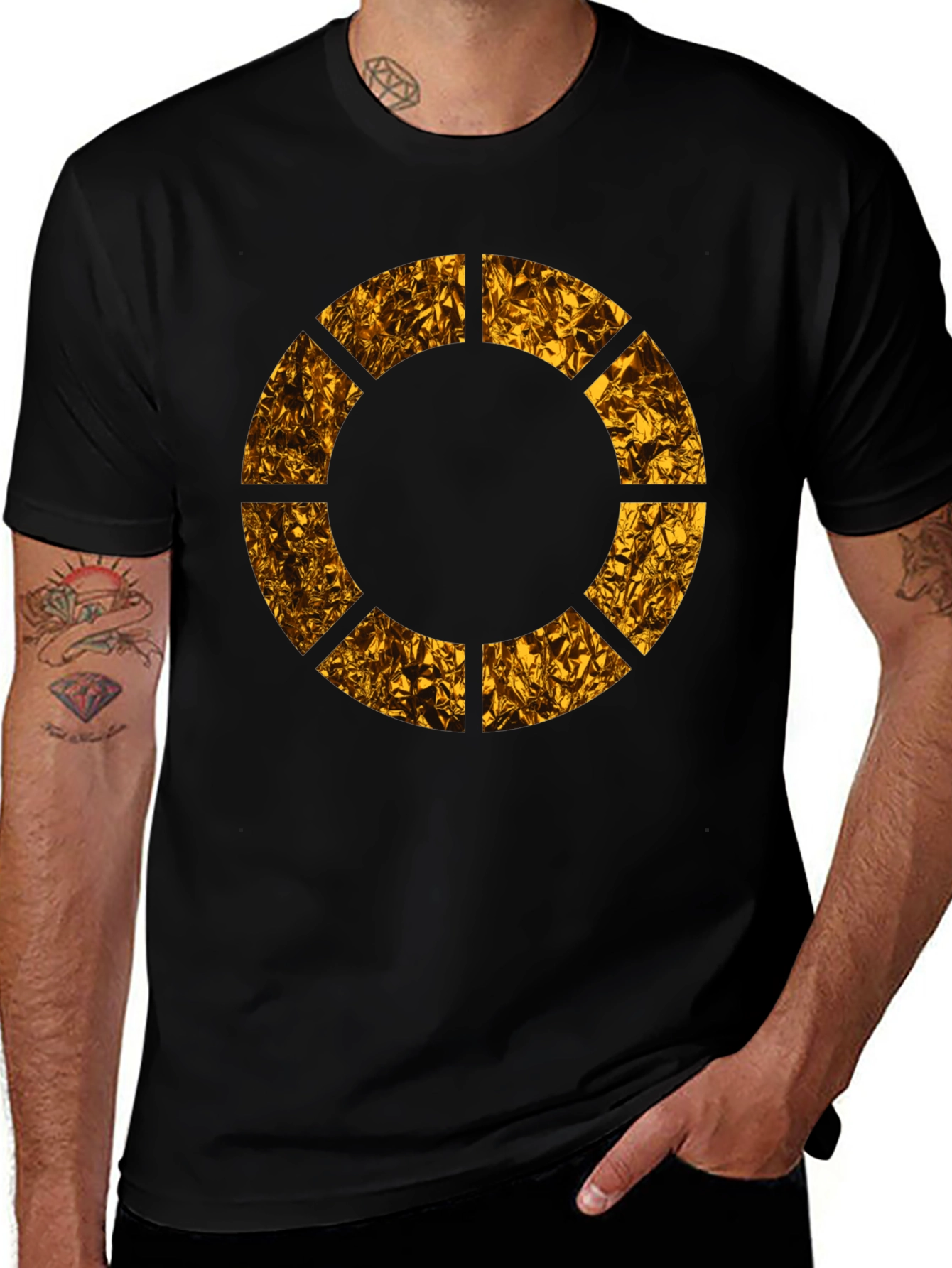 Geometric Circle Graphic Tee - Modern Black T-Shirt