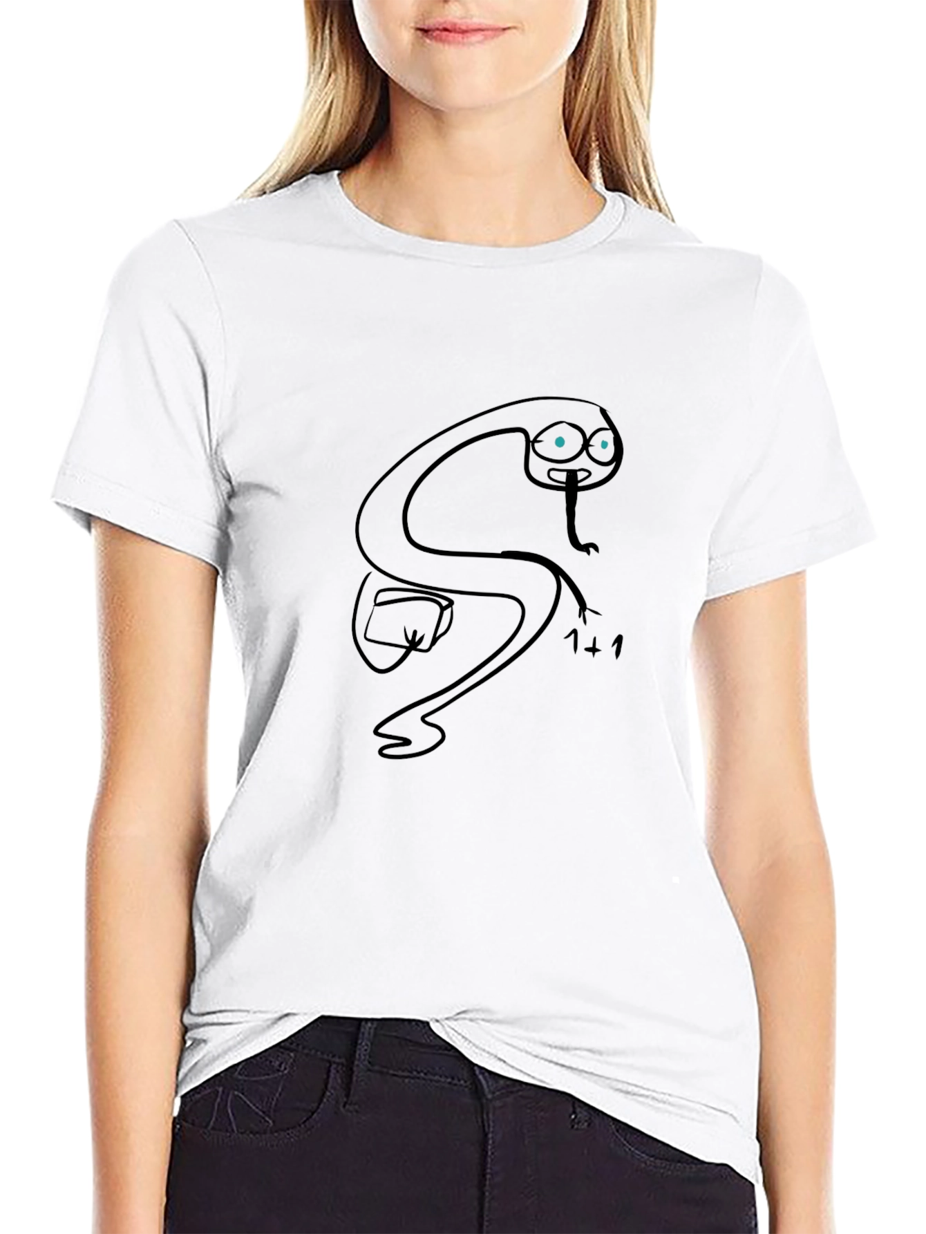 Snake Cartoon Graphic Black T-Shirt