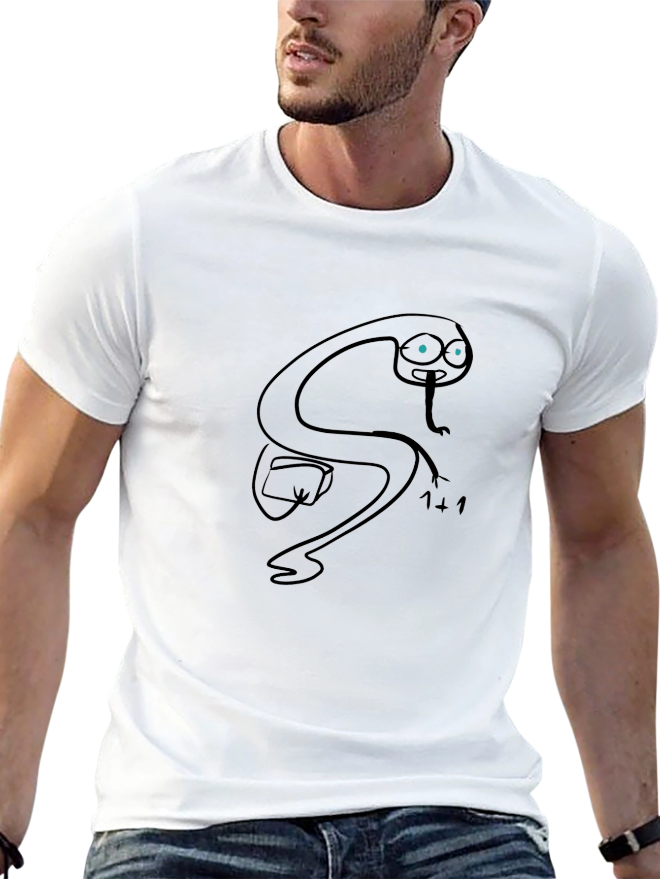 Snake Cartoon Graphic Black T-Shirt