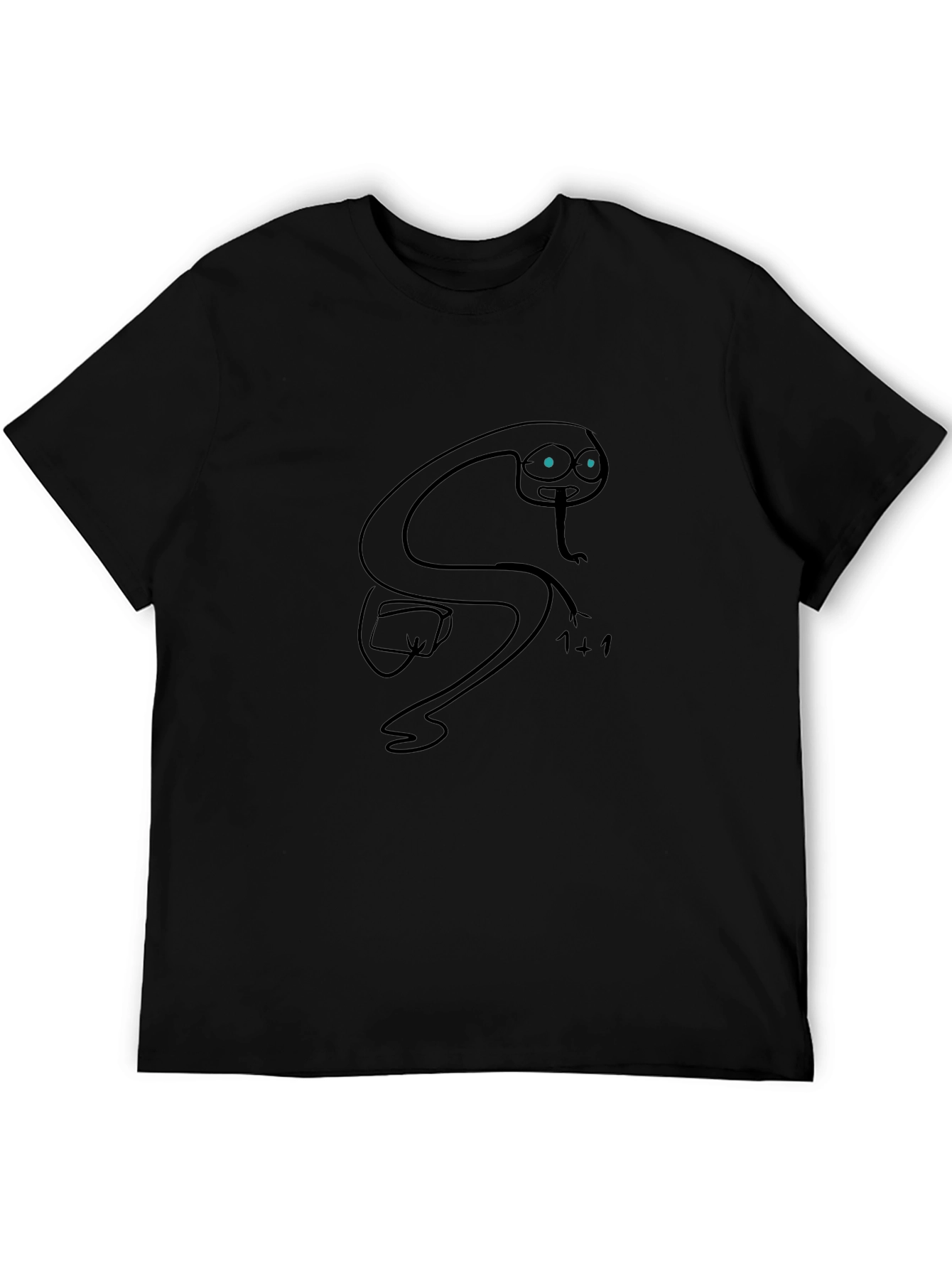 Snake Cartoon Graphic Black T-Shirt