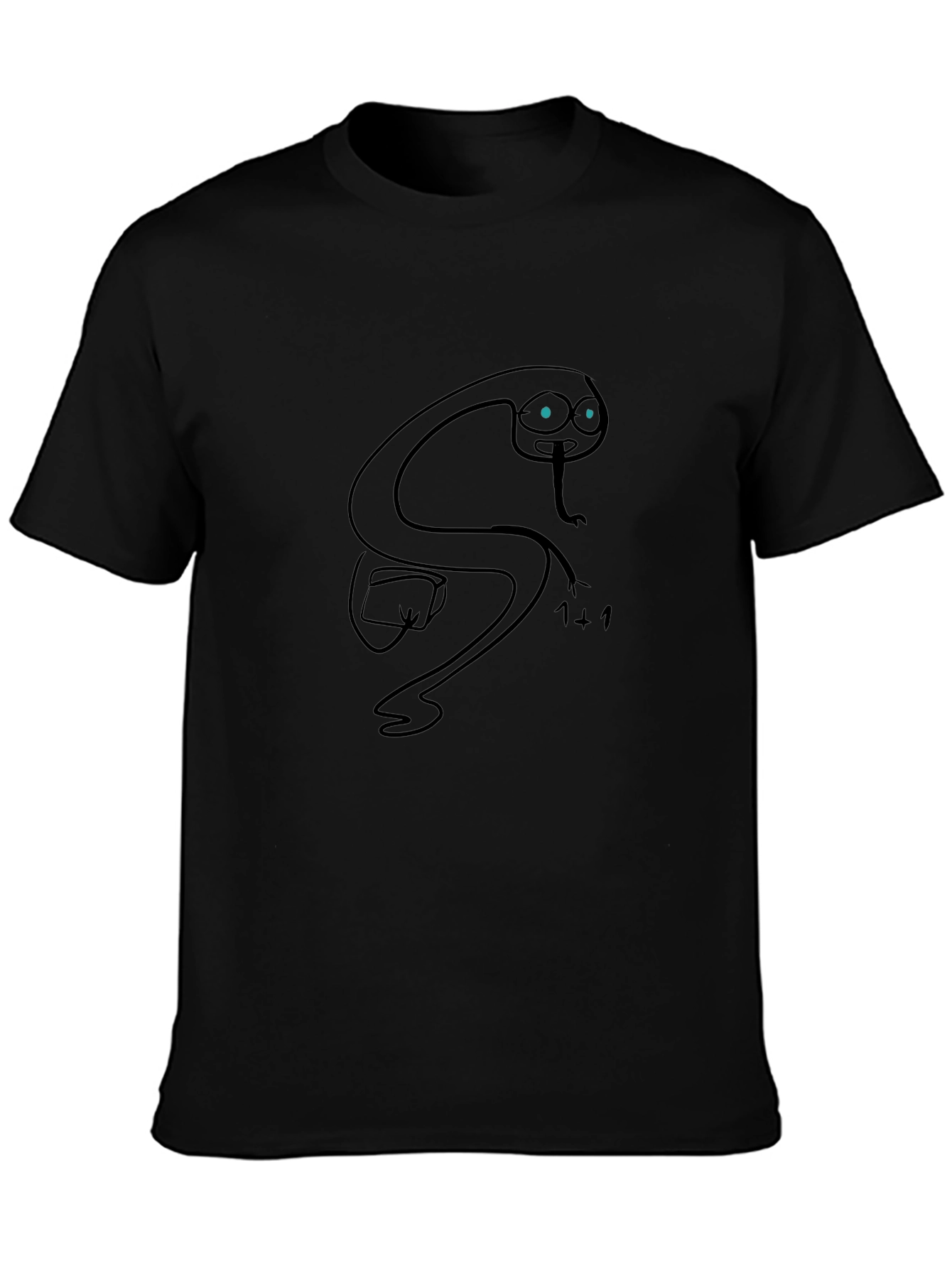 Snake Cartoon Graphic Black T-Shirt