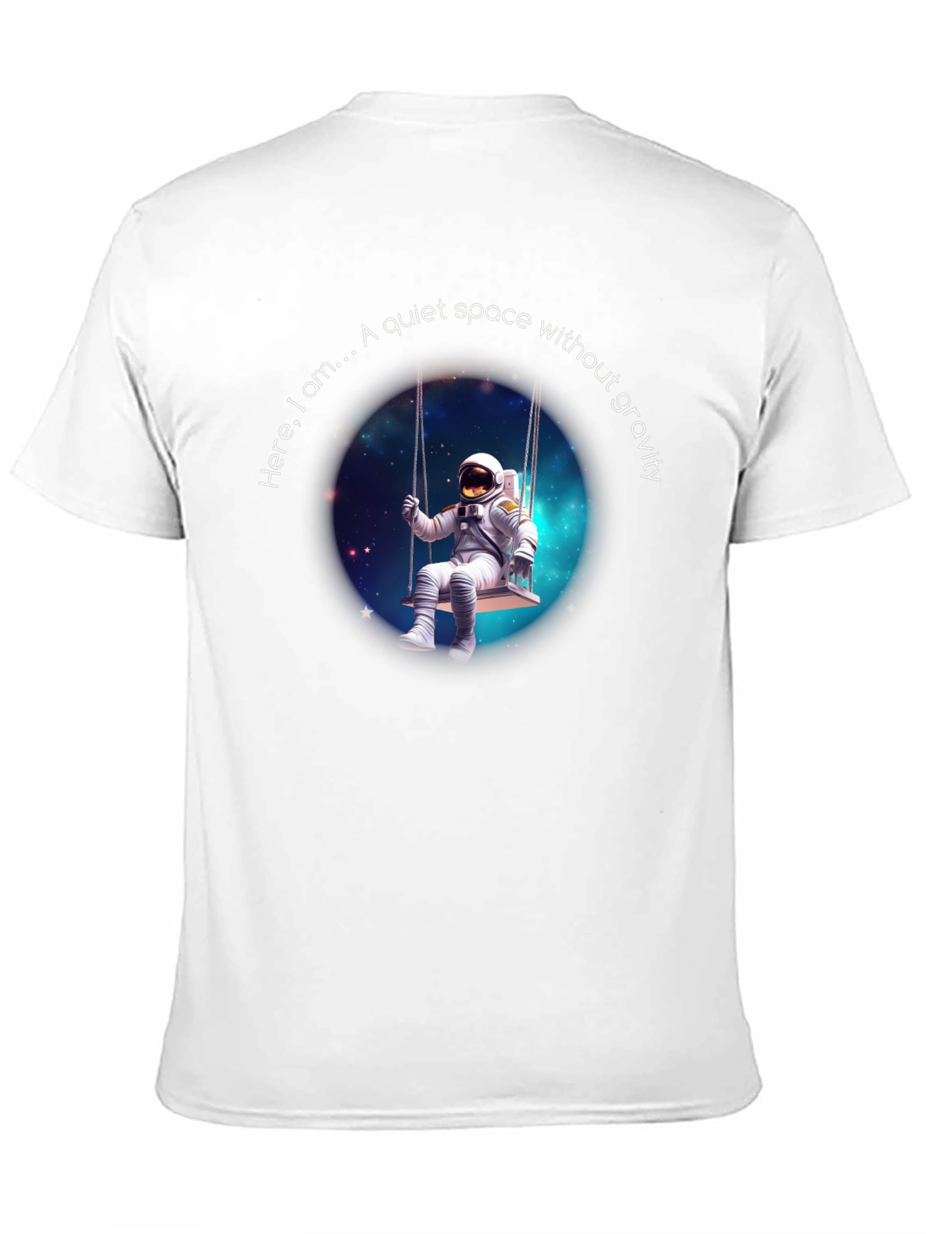 Astronaut on Swing T-Shirt - Quiet Space Design