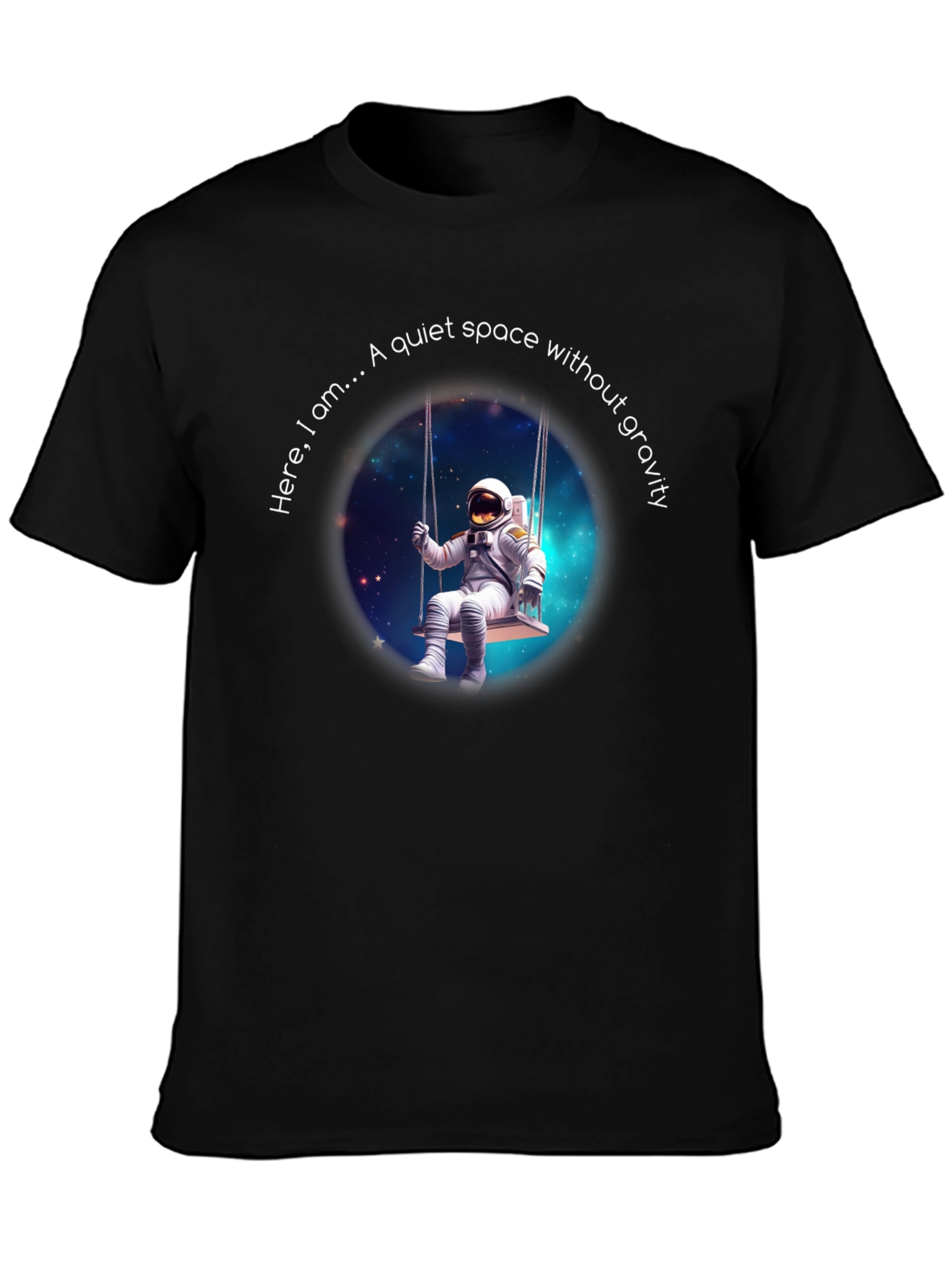 Astronaut on Swing T-Shirt - Quiet Space Design