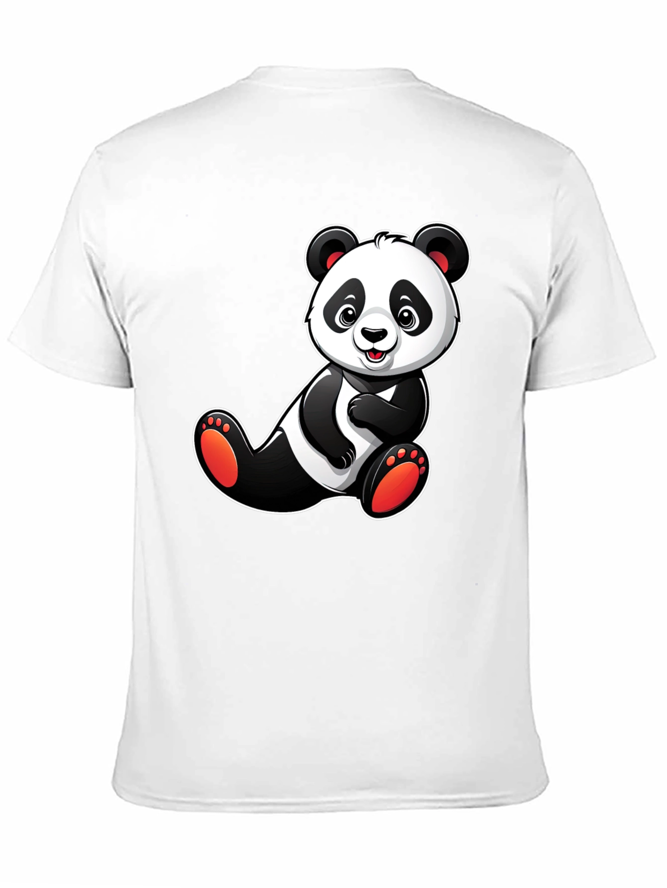Cute Panda Bear Graphic T-Shirt - Black