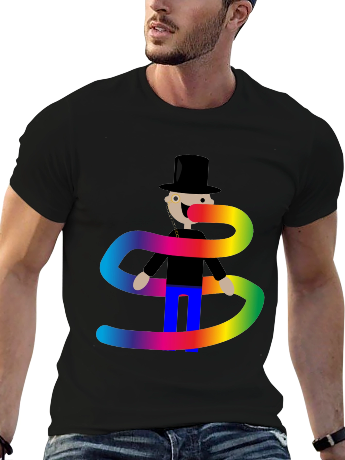 Rainbow Scarf T-Shirt - Stylish Graphic Tee