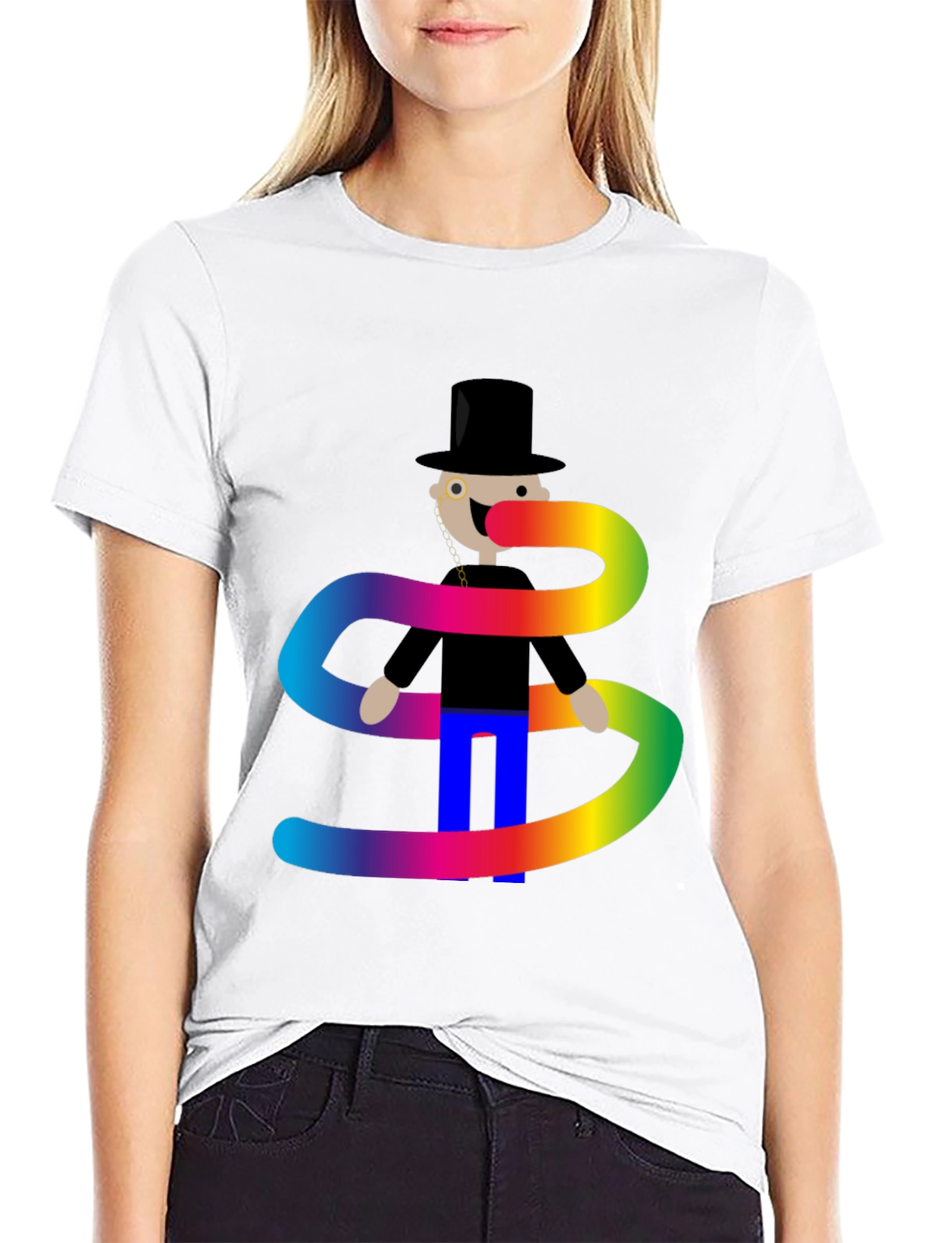 Rainbow Scarf T-Shirt - Stylish Graphic Tee