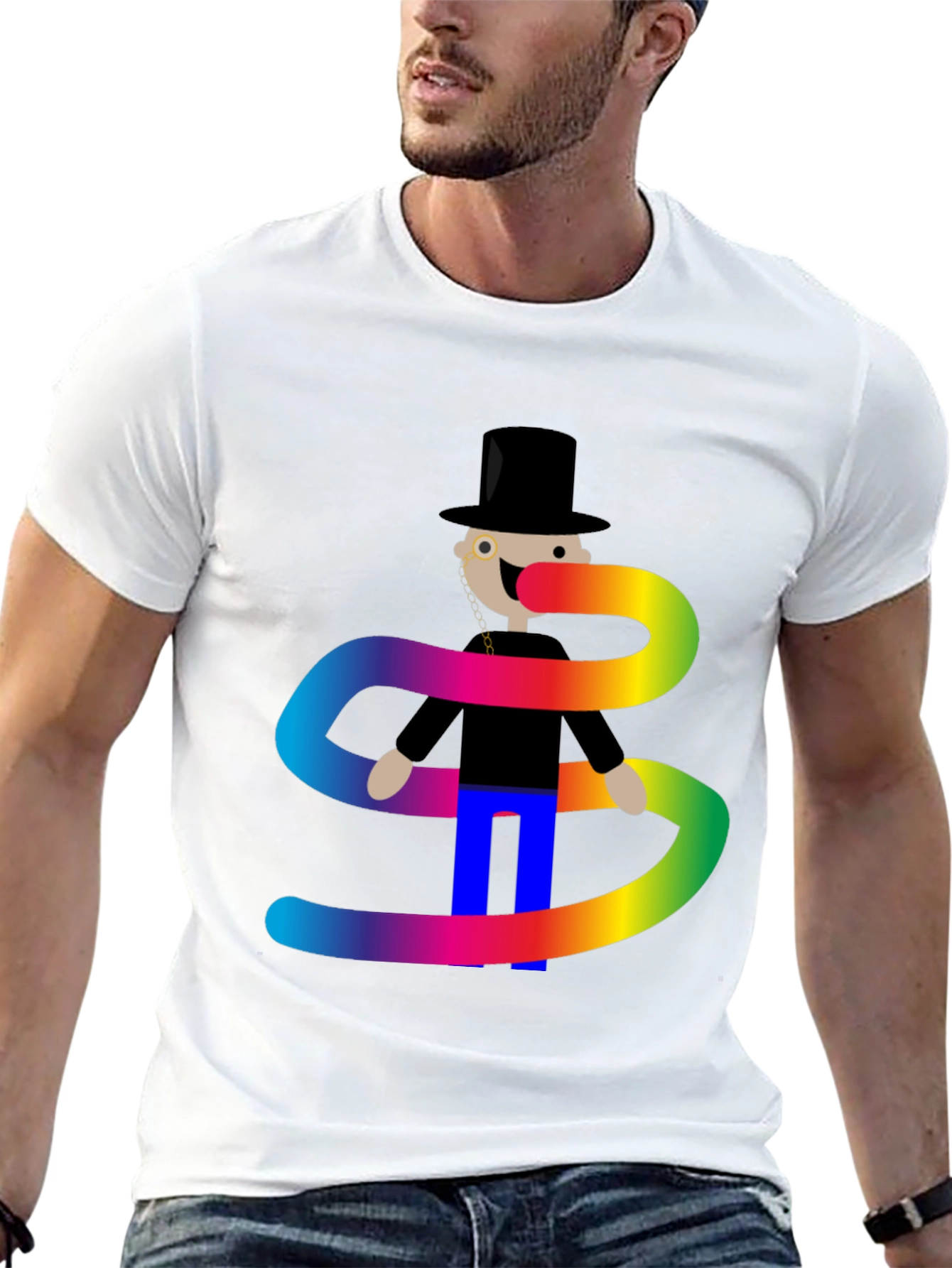 Rainbow Scarf T-Shirt - Stylish Graphic Tee