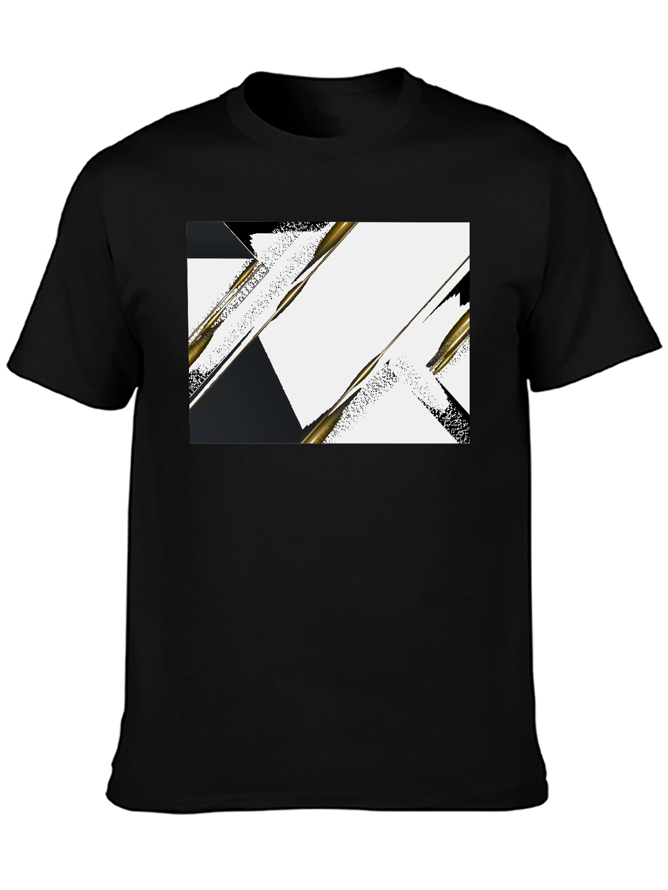 Abstract Geometric Graphic Black T-Shirt