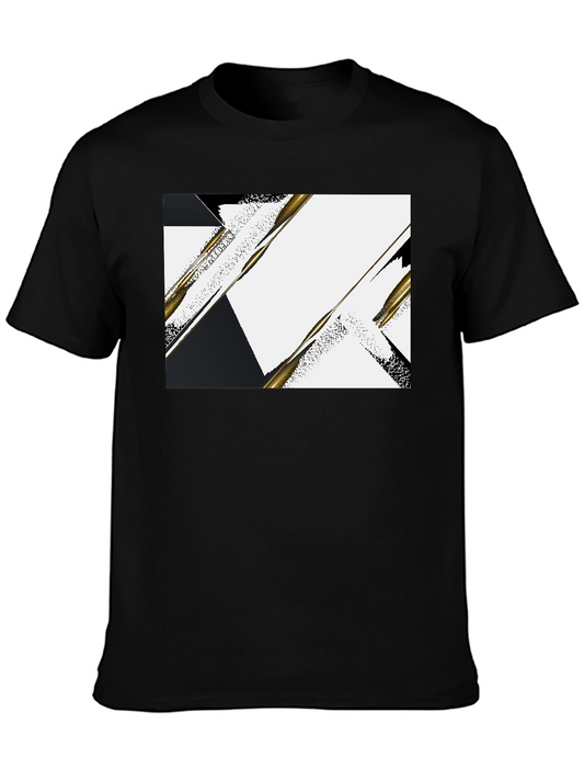 Abstract Geometric Graphic Black T-Shirt