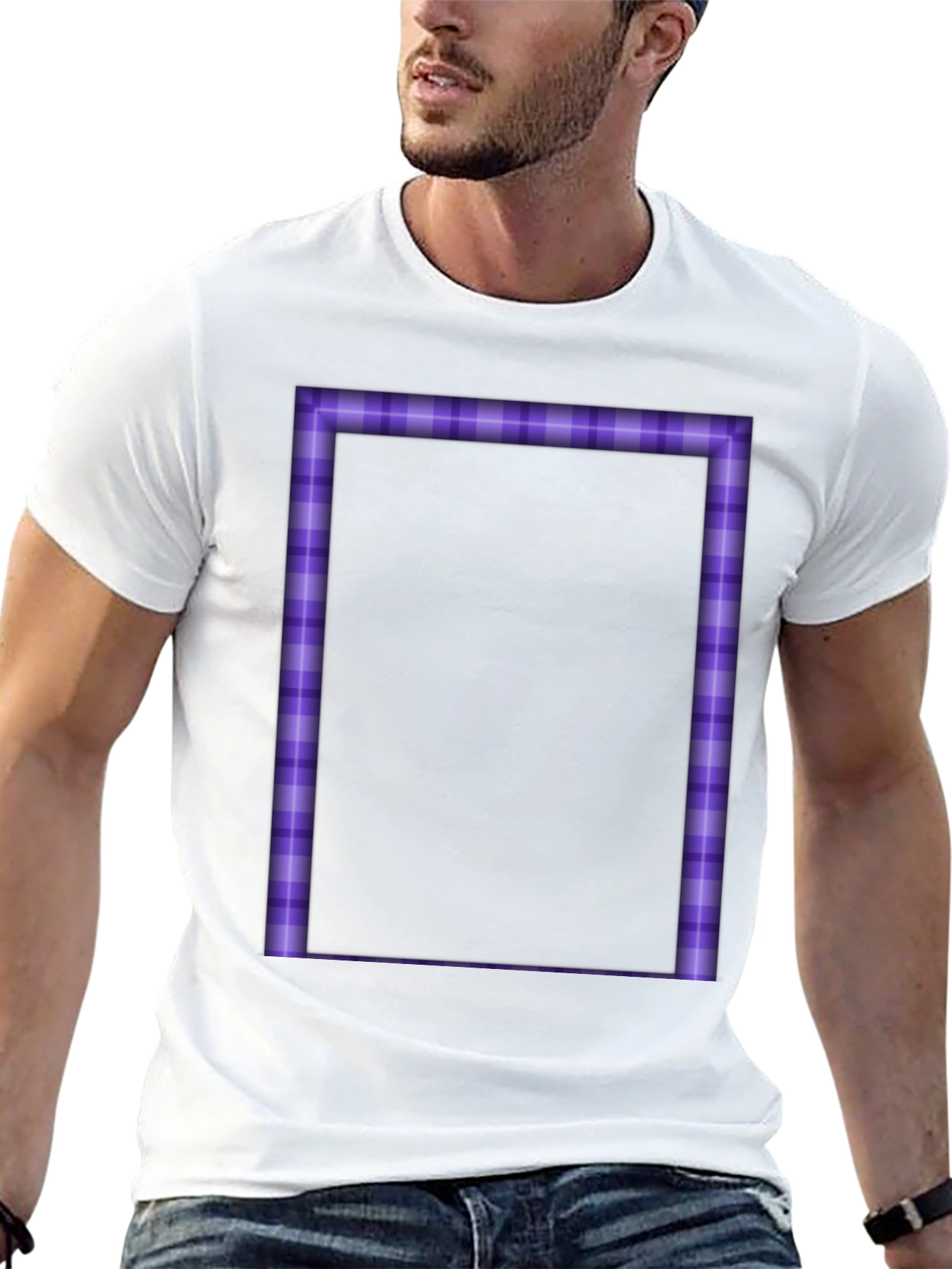 Purple Plaid Border Graphic Tee