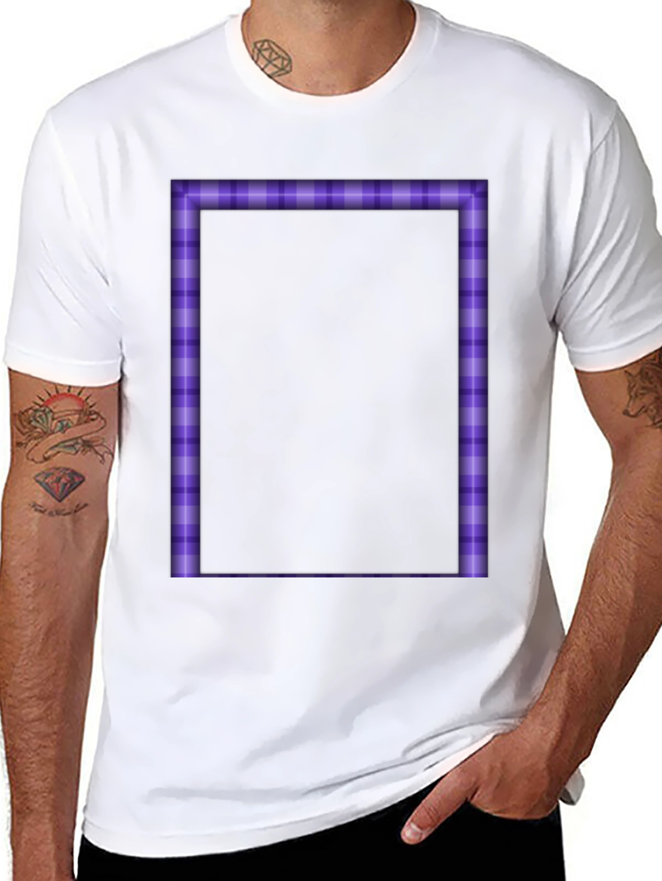 Purple Plaid Border Graphic Tee