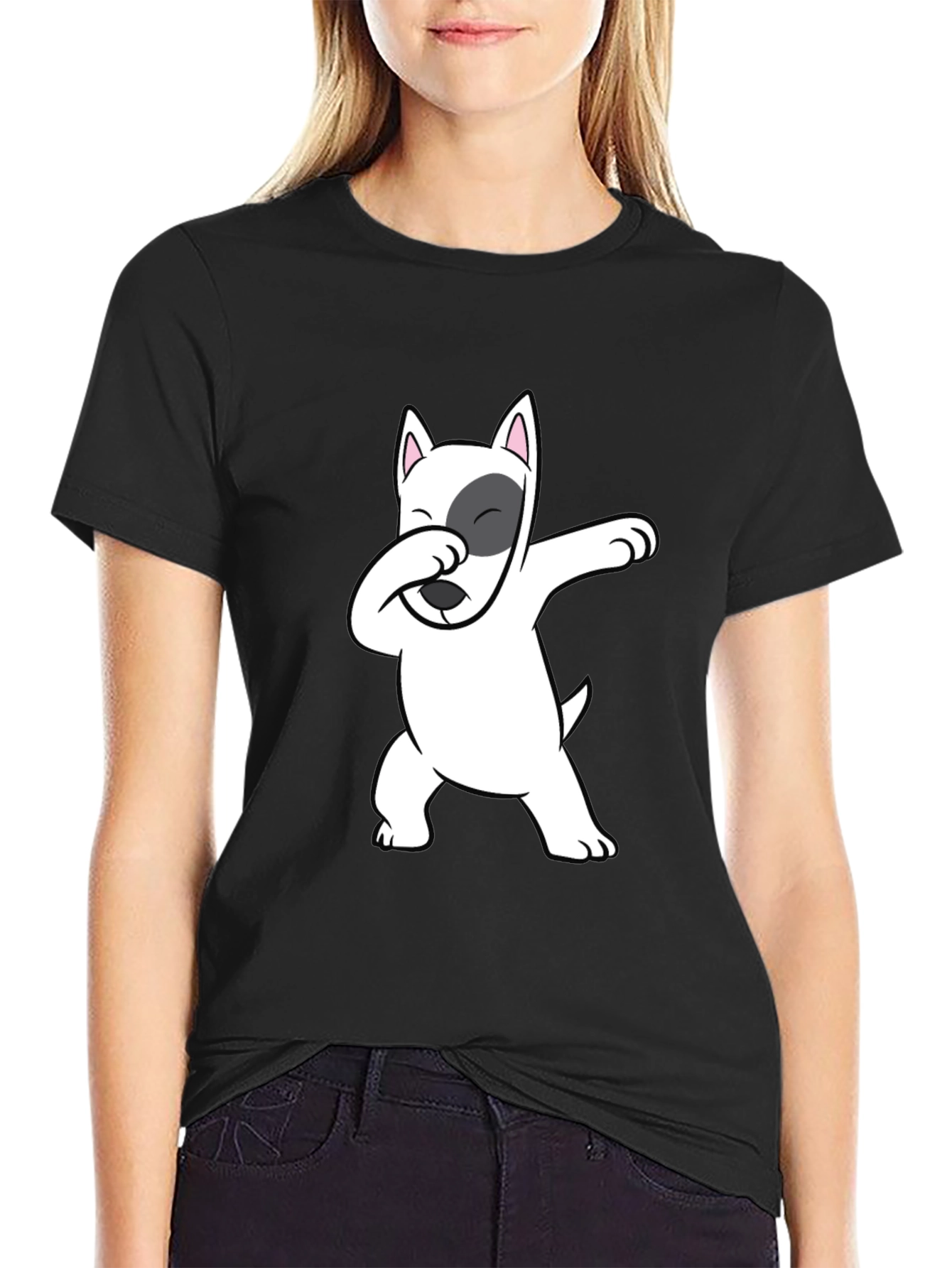 Dabbing Dog Graphic Tee - Cool Bull Terrier T-Shirt