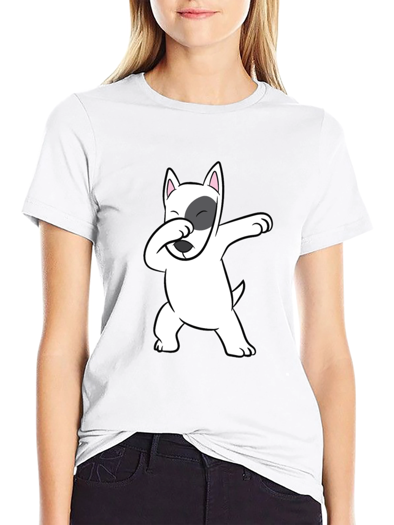 Dabbing Dog Graphic Tee - Cool Bull Terrier T-Shirt