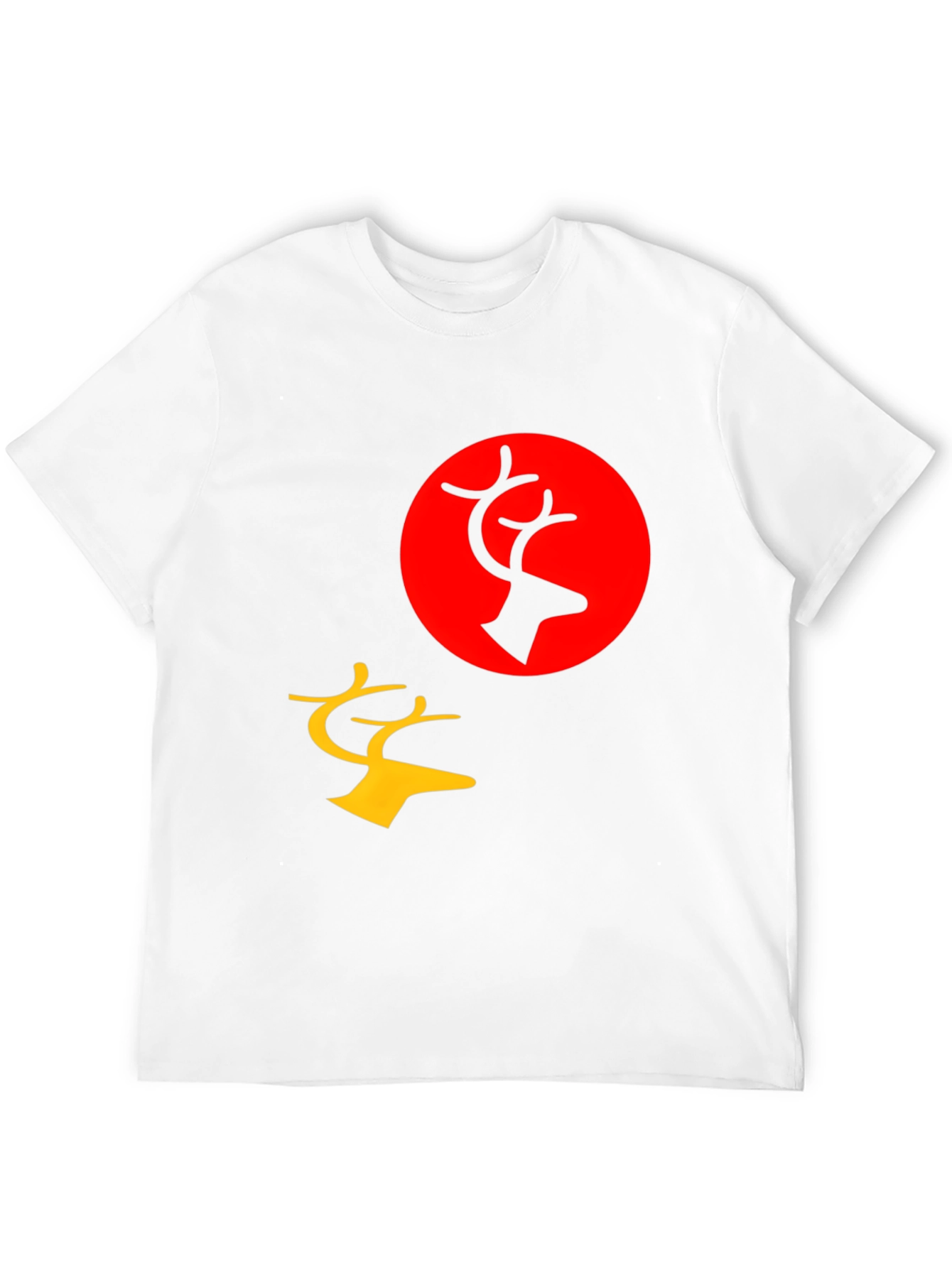 Graphic Tee: Deer Silhouette Print Black