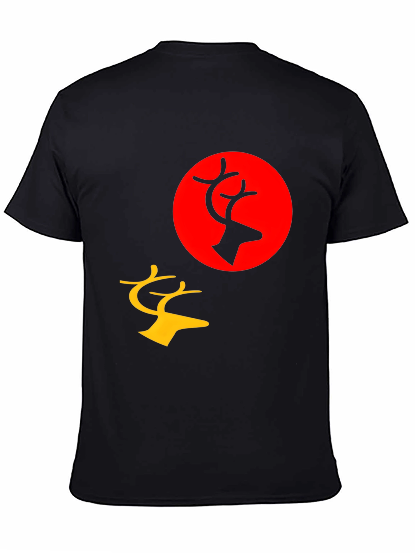 Graphic Tee: Deer Silhouette Print Black