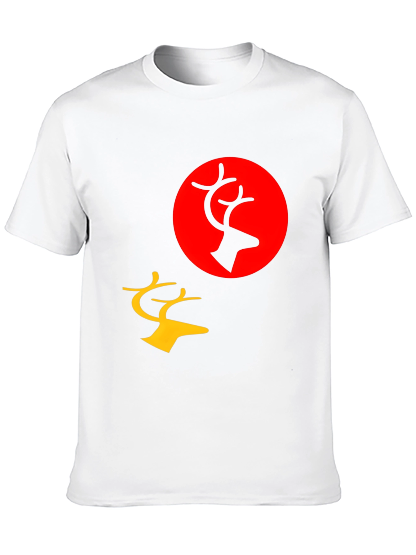 Graphic Tee: Deer Silhouette Print Black