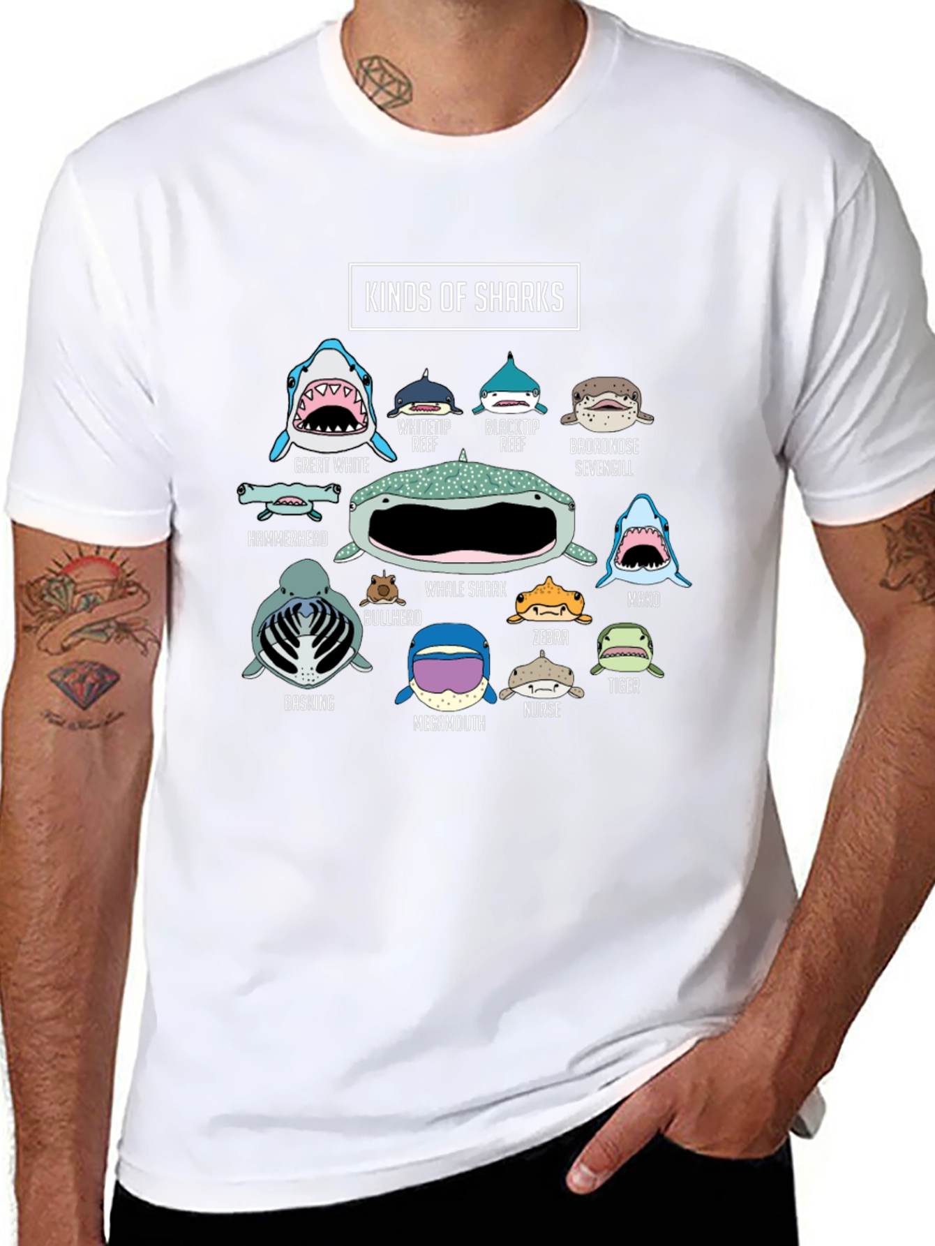 Kinds of Sharks T-Shirt - Ocean Lover Tee