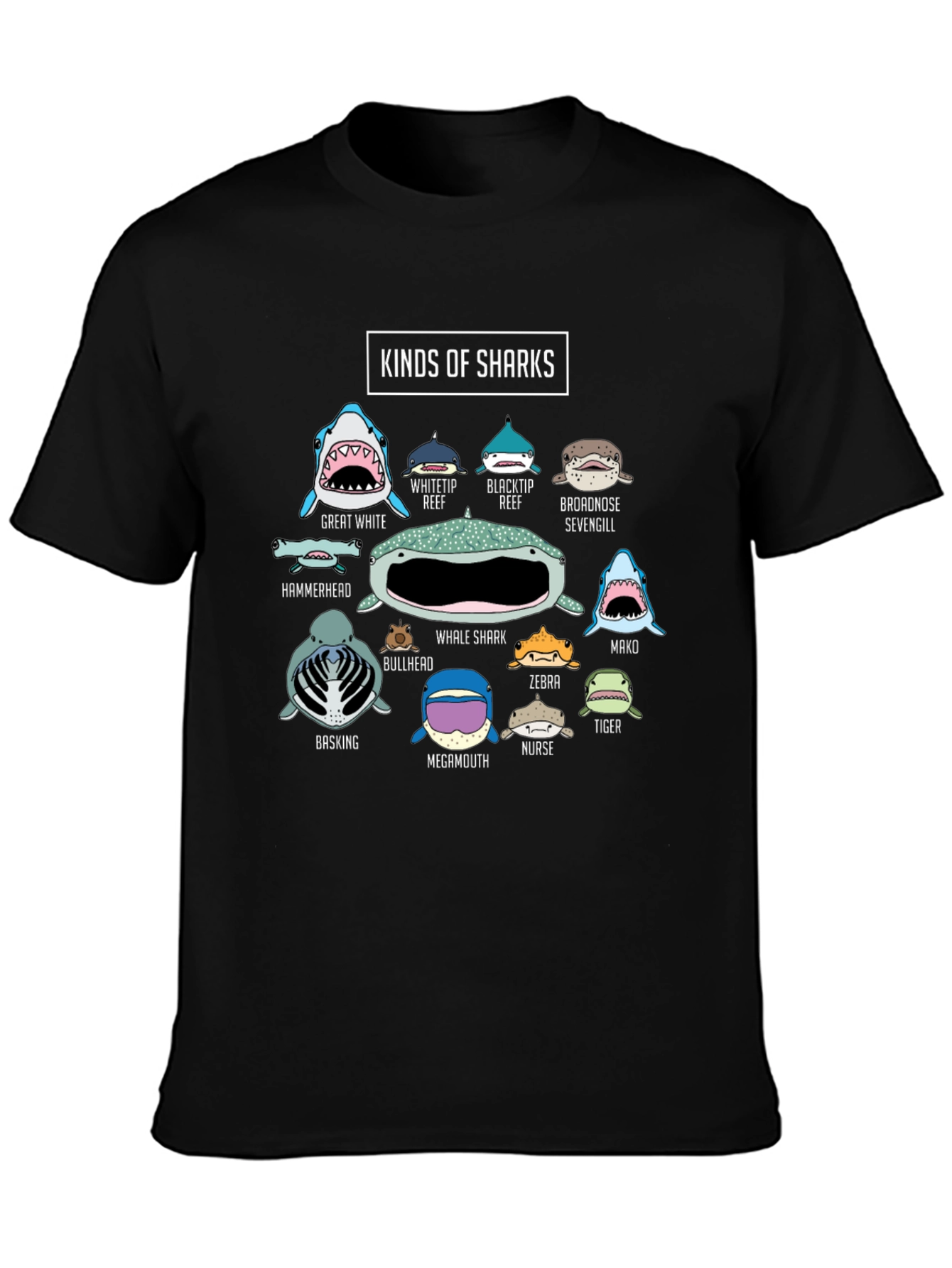 Kinds of Sharks T-Shirt - Ocean Lover Tee