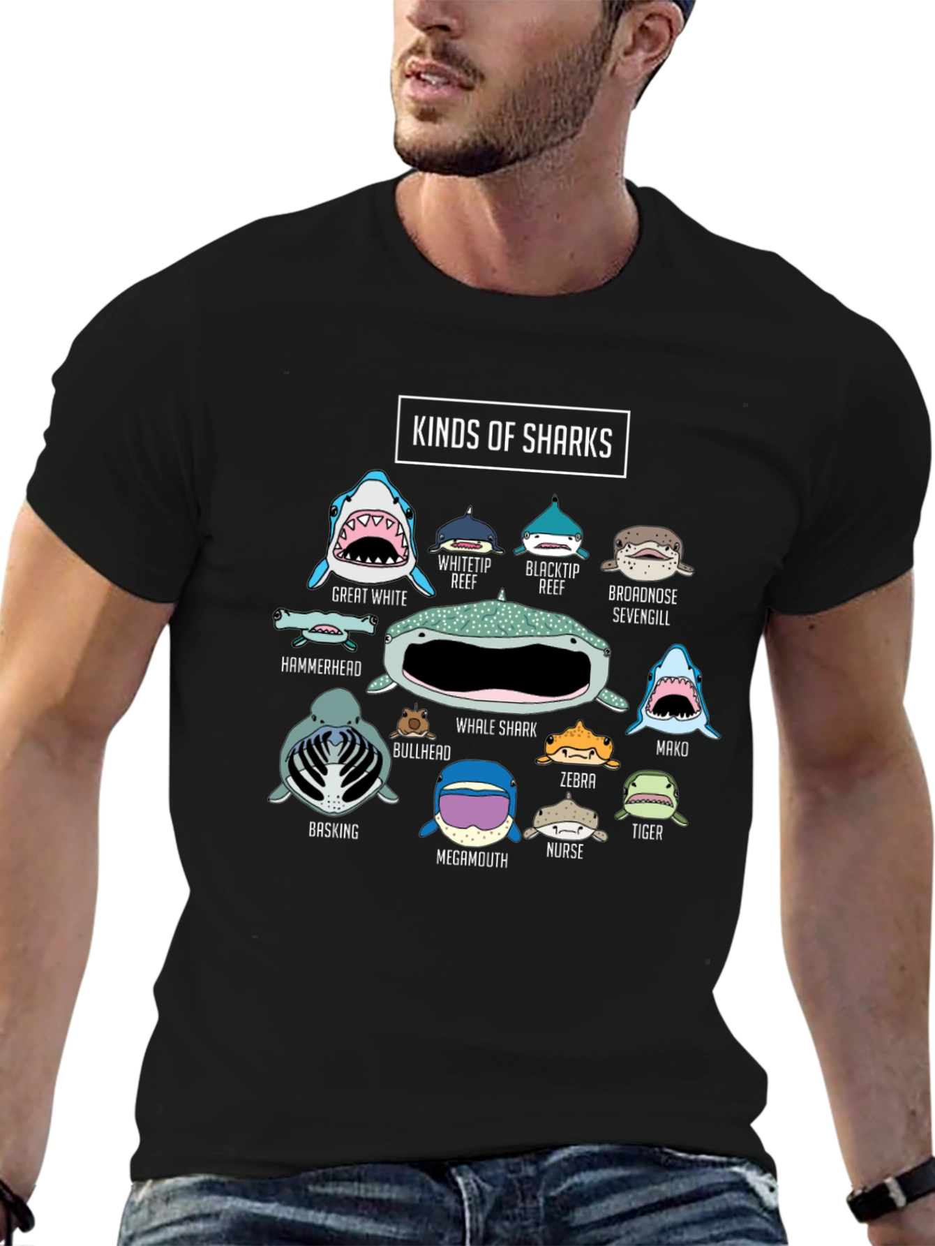 Kinds of Sharks T-Shirt - Ocean Lover Tee