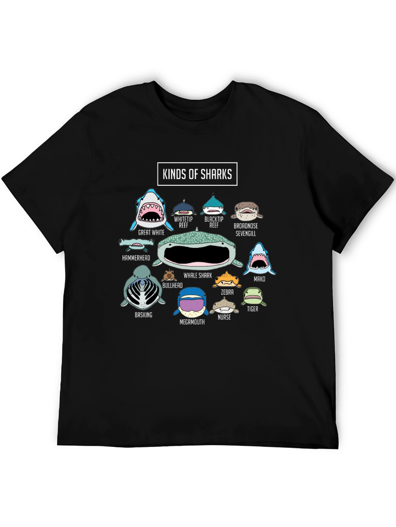 Kinds of Sharks T-Shirt - Ocean Lover Tee