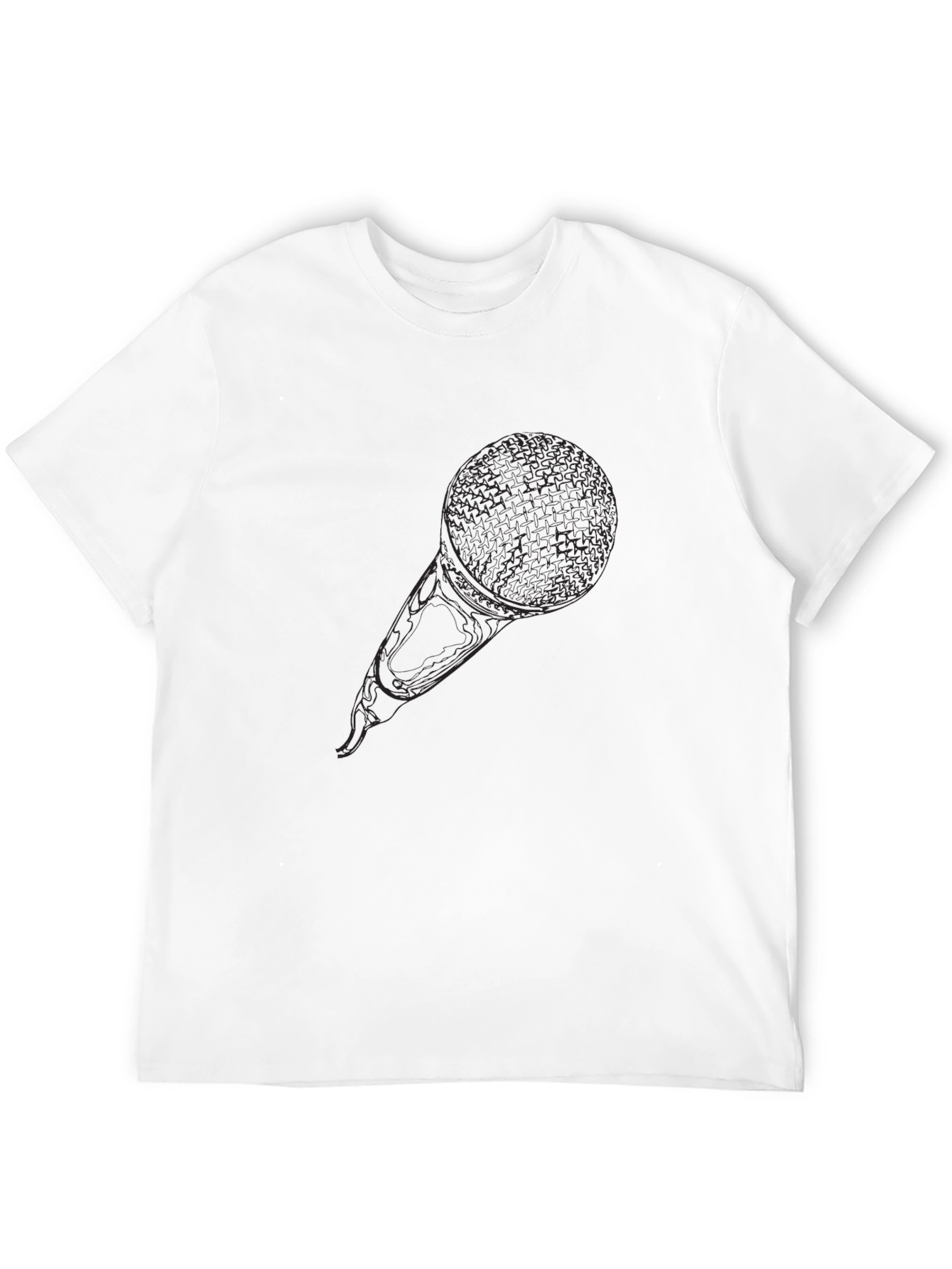 Black Microphone Graphic Tee - Music Lover Shirt