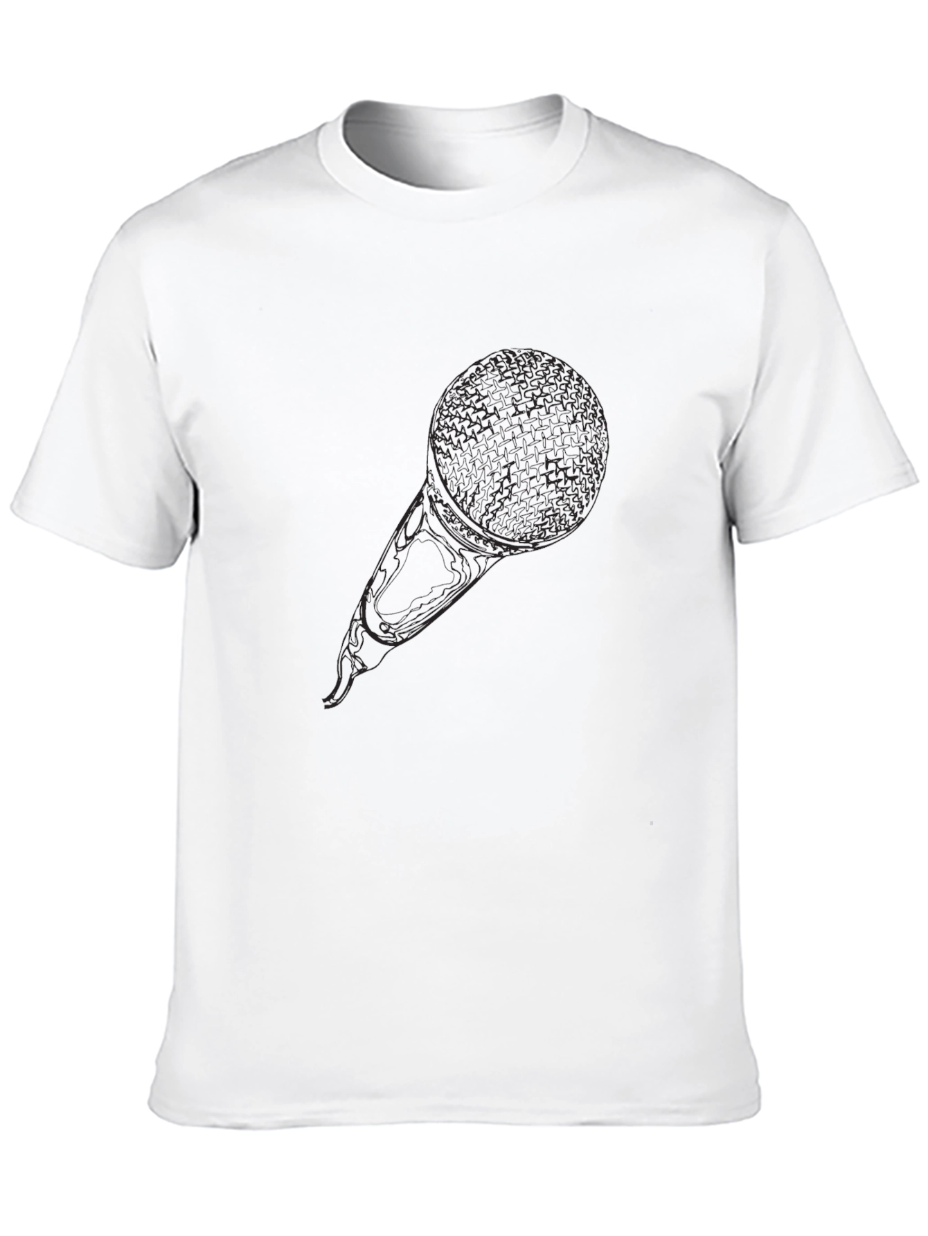 Black Microphone Graphic Tee - Music Lover Shirt