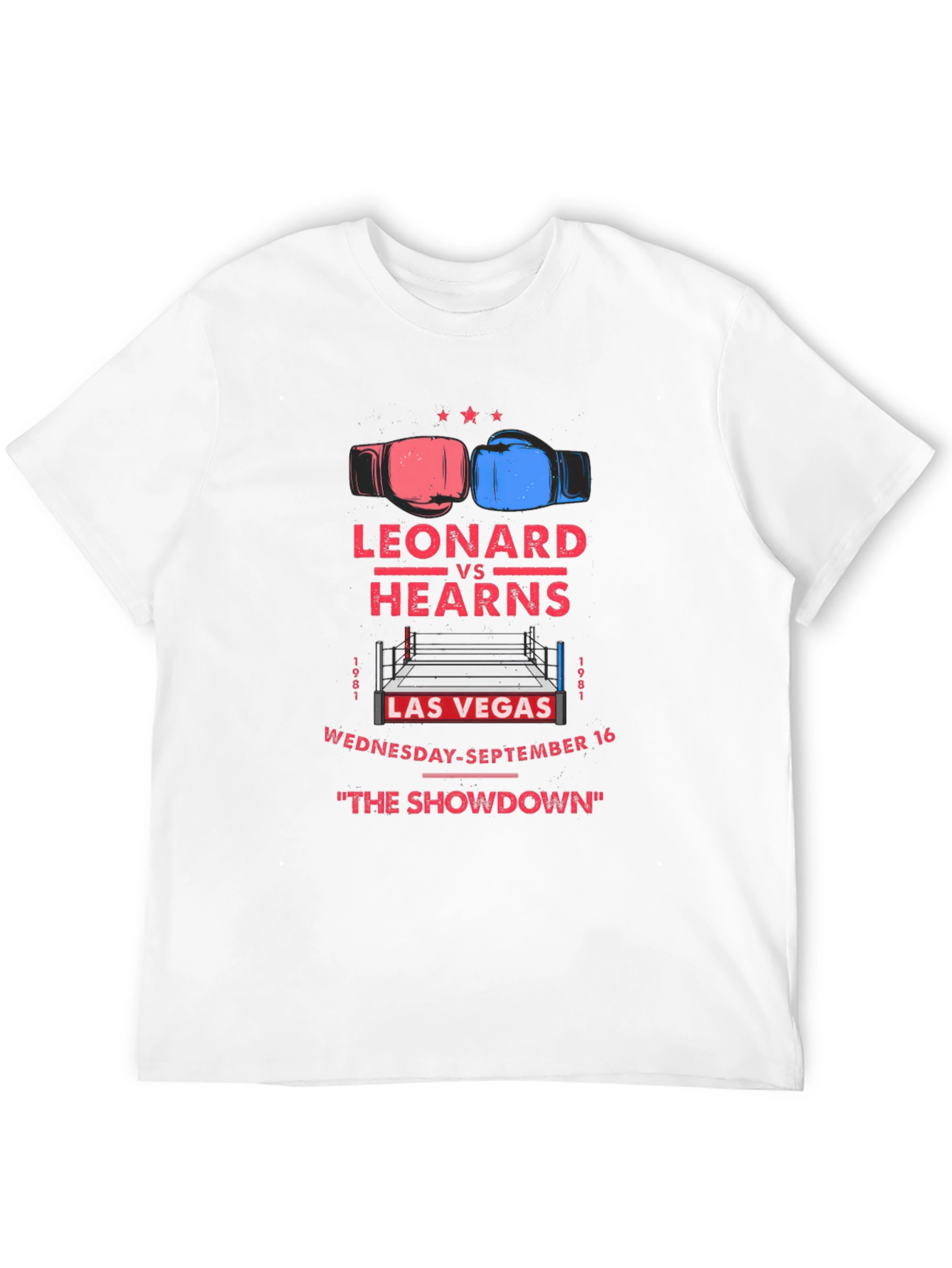 Leonard vs Hearns The Showdown Black T-Shirt