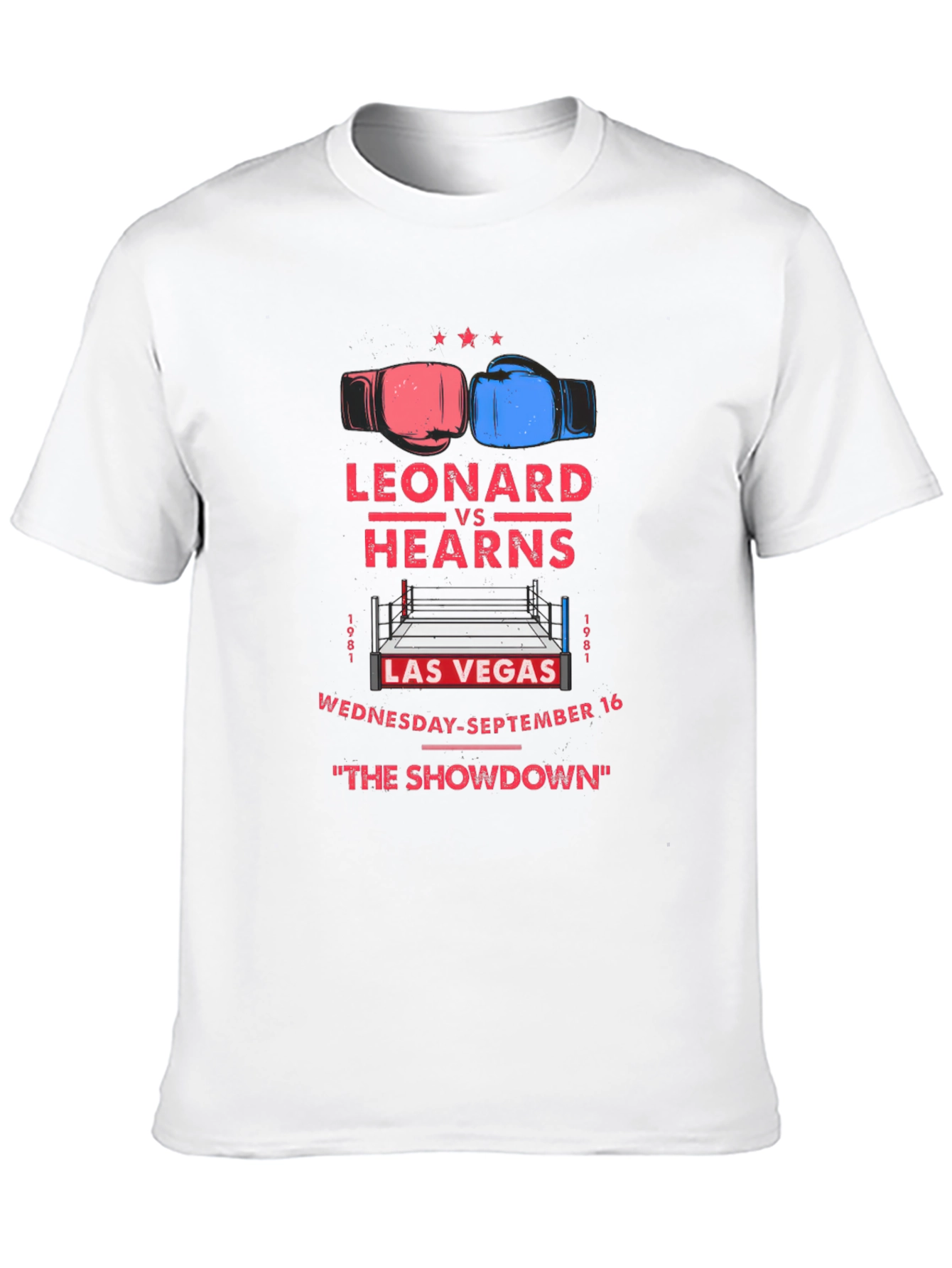 Leonard vs Hearns The Showdown Black T-Shirt