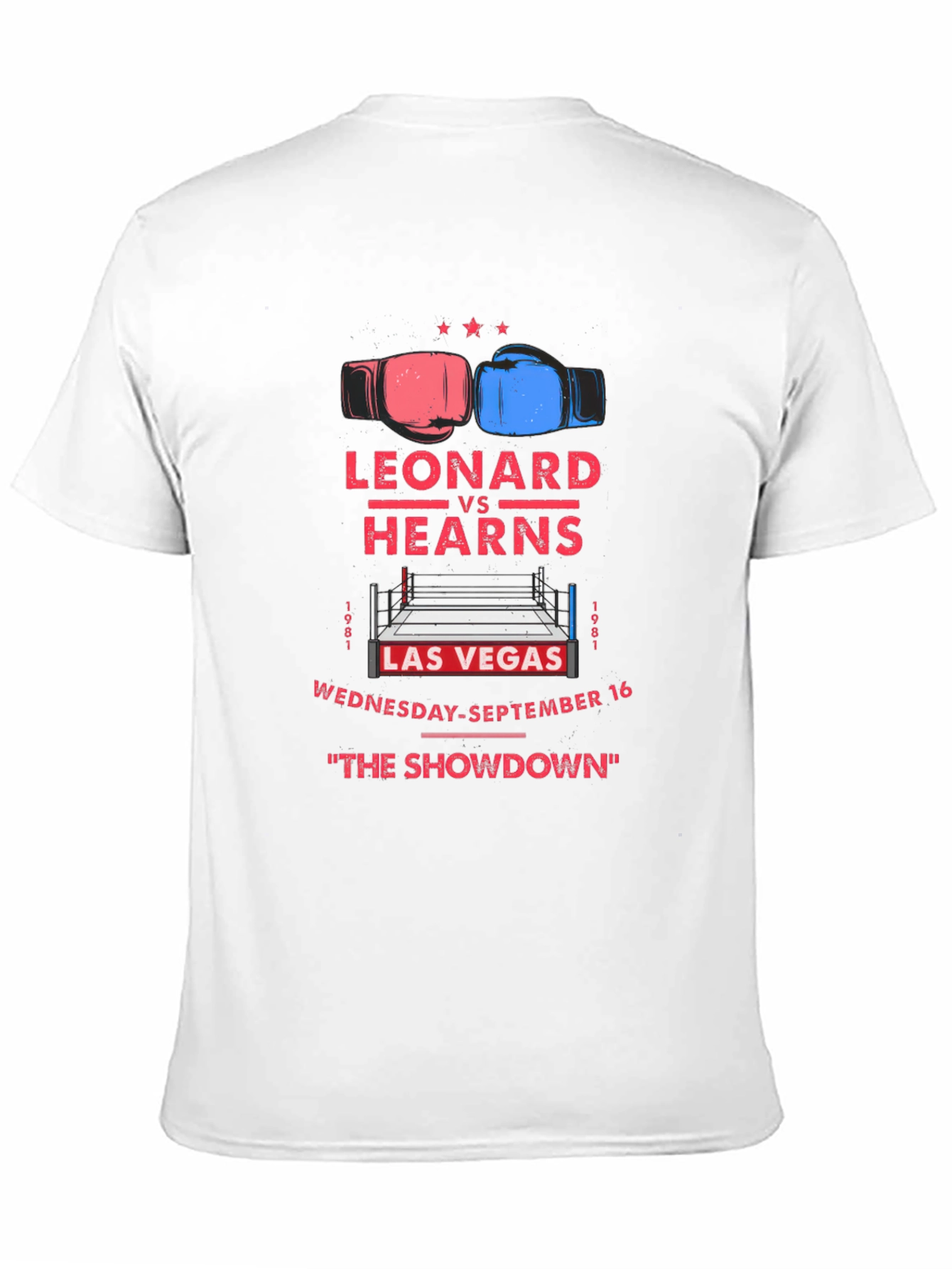 Leonard vs Hearns The Showdown Black T-Shirt