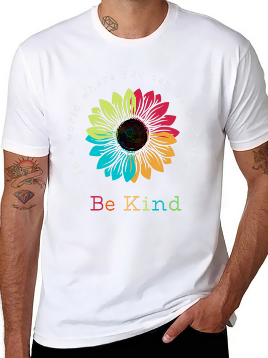 Be Kind Sunflower Graphic Tee - Black