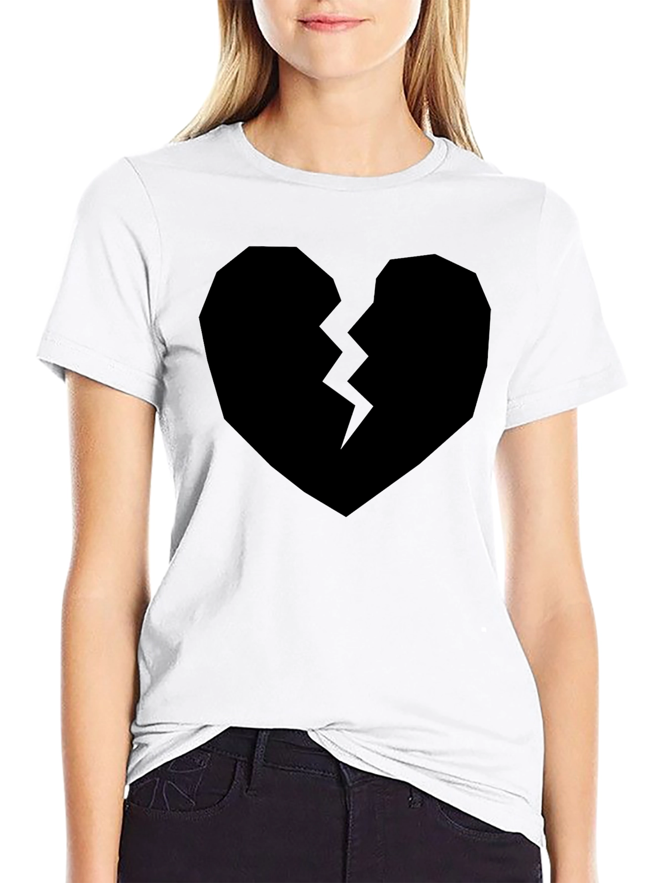 Black Broken Heart Graphic T-Shirt
