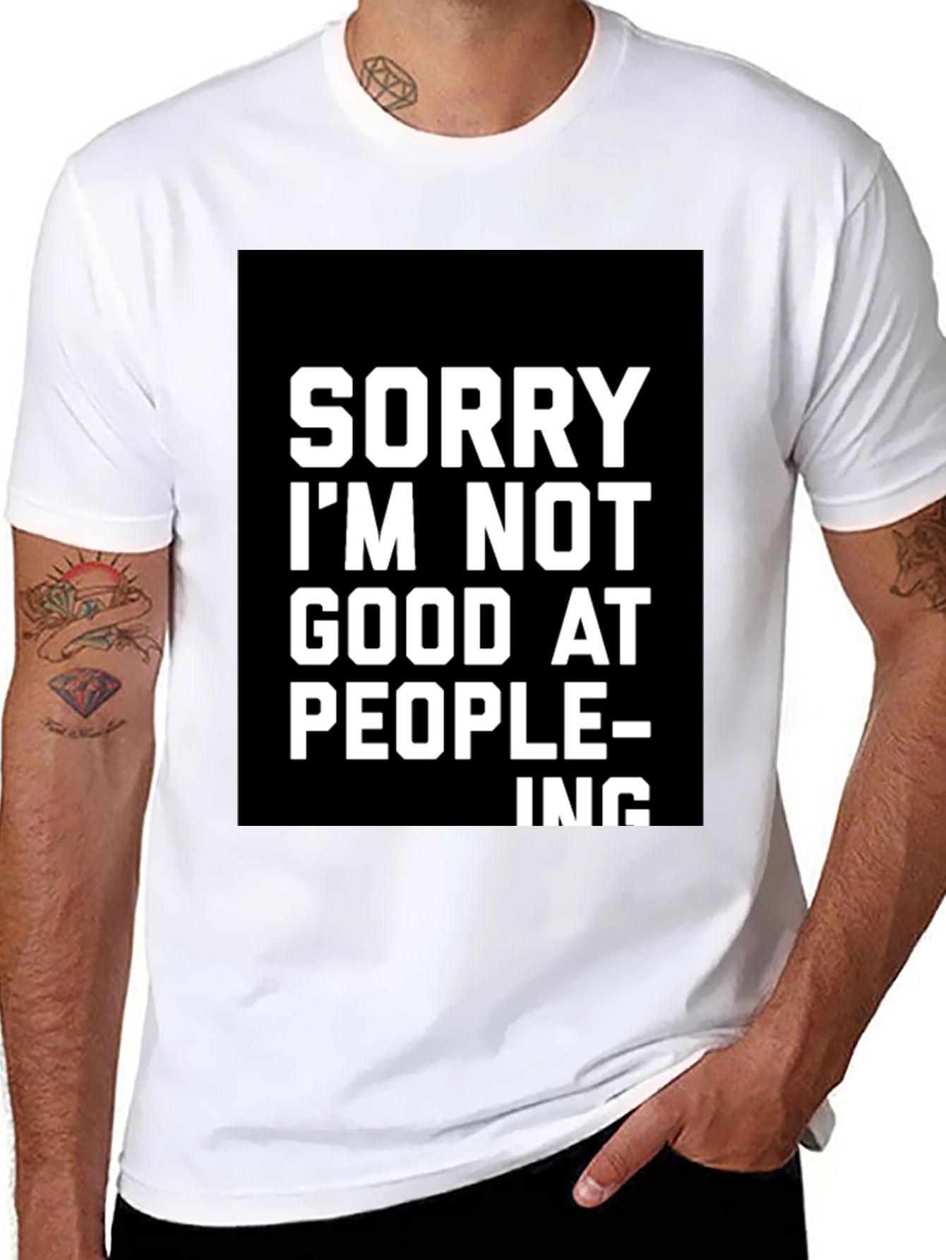 Funny Sarcastic Sorry Graphic Tee - Black