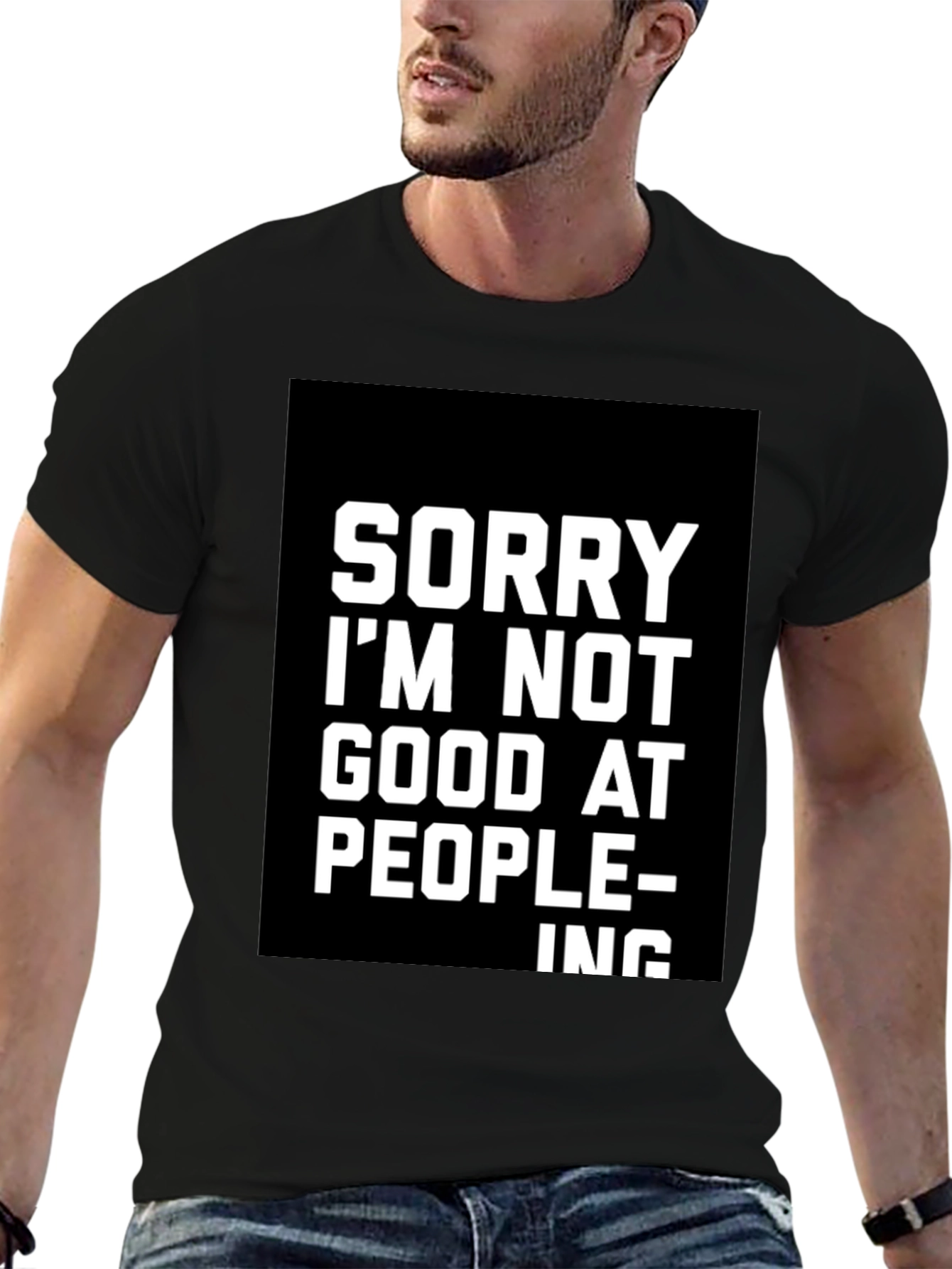 Funny Sarcastic Sorry Graphic Tee - Black