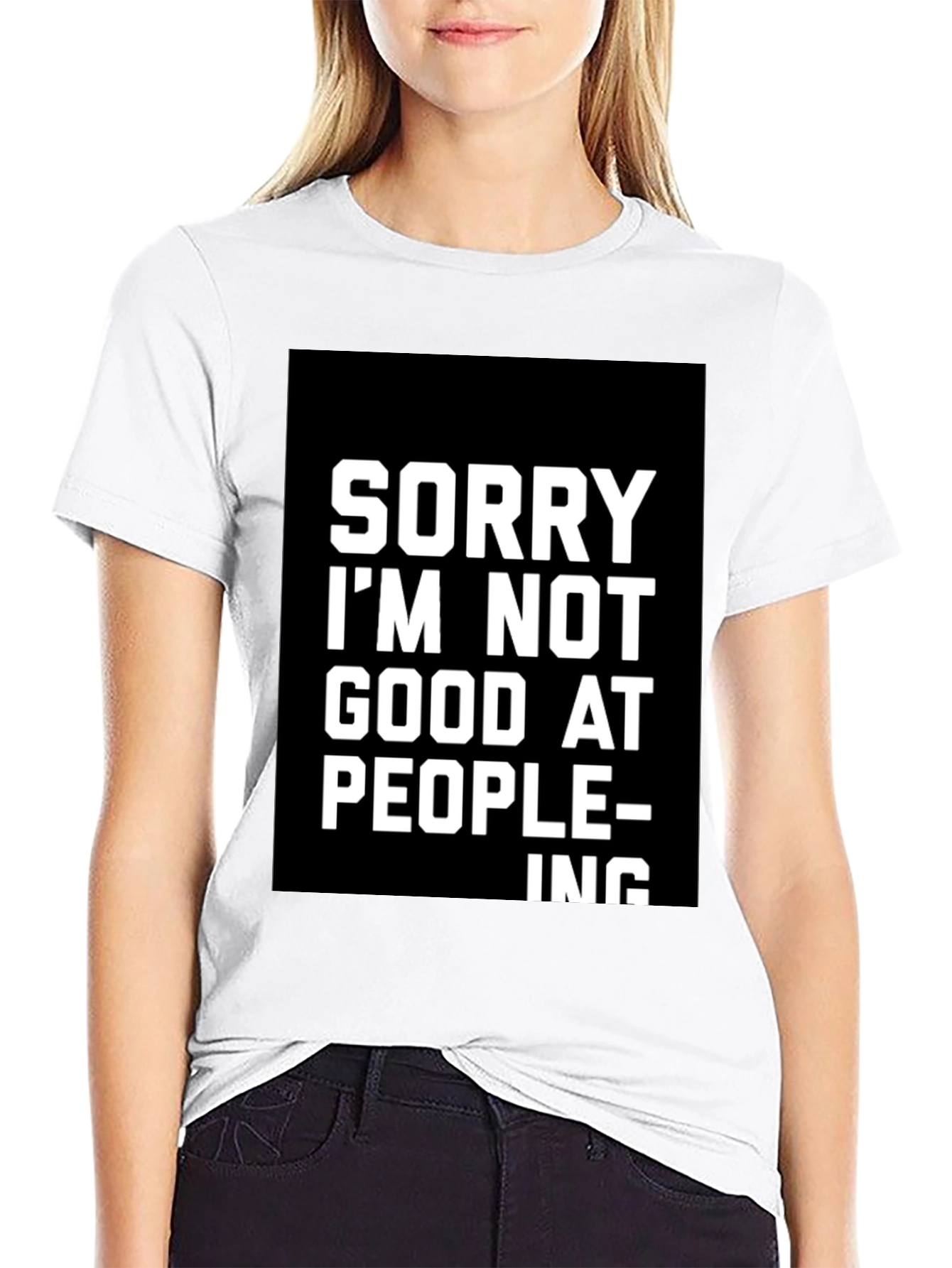Funny Sarcastic Sorry Graphic Tee - Black