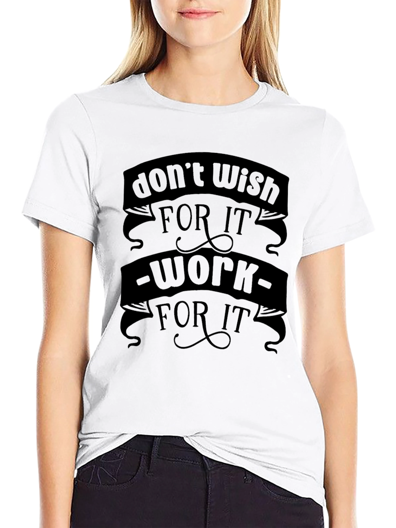 Work For It Black Graphic T-Shirt