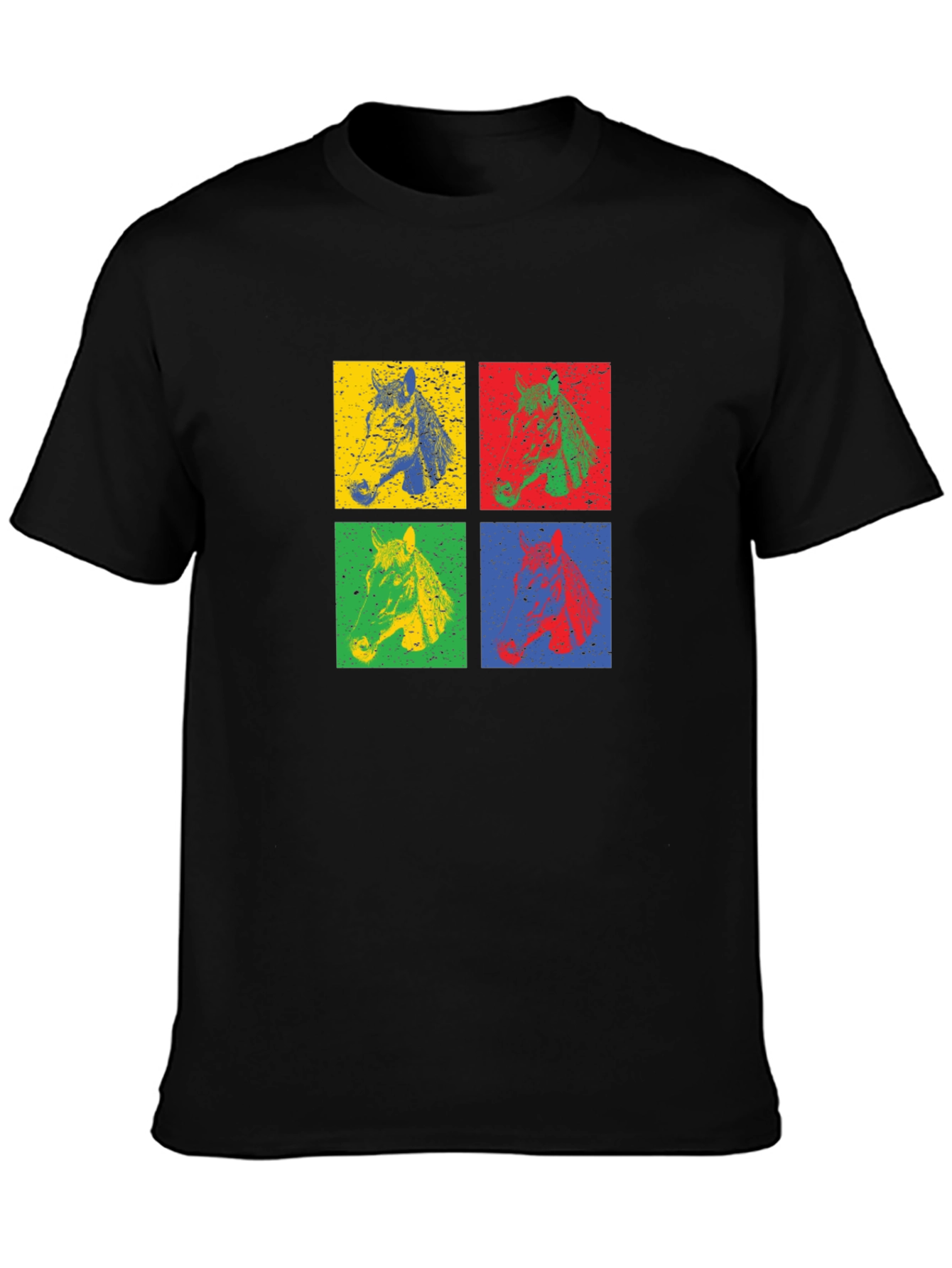Retro Horse Graphic Tee - Black