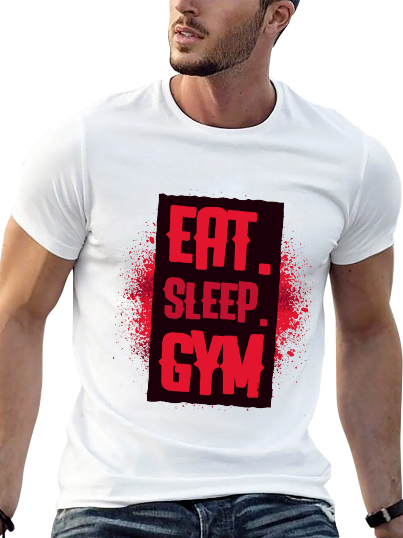 Eat Sleep Gym Black Graphic Tee