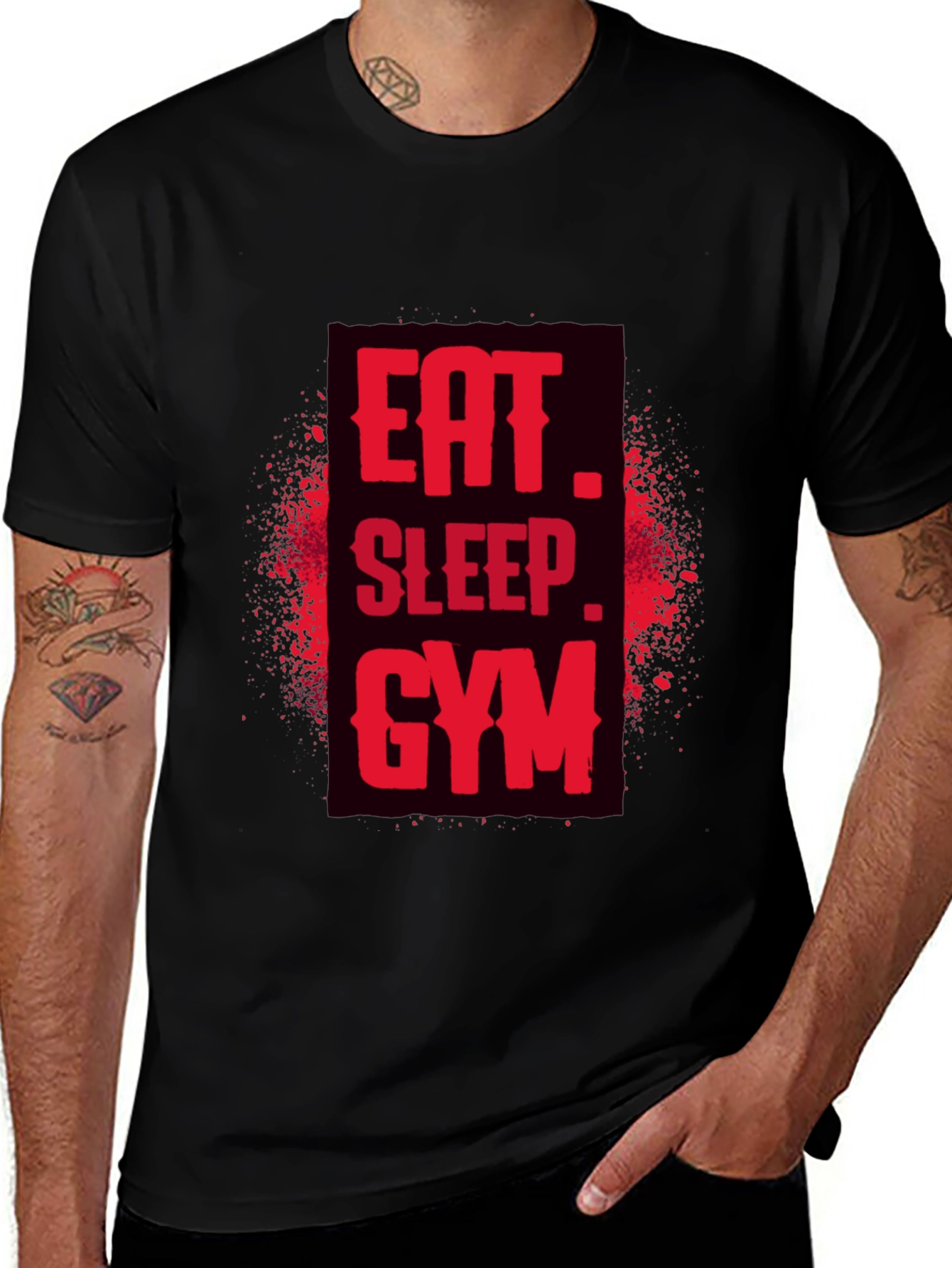Eat Sleep Gym Black Graphic Tee