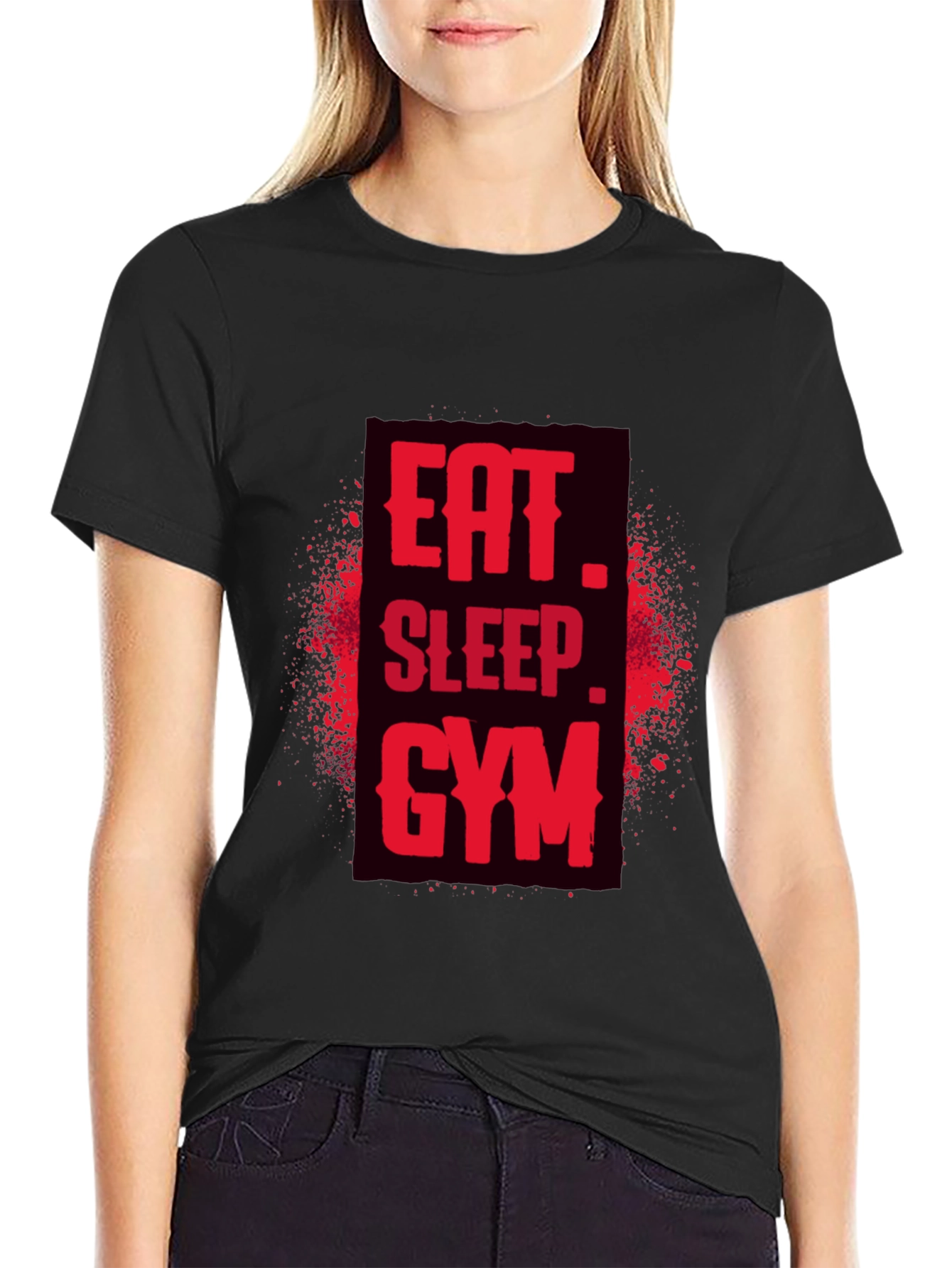 Eat Sleep Gym Black Graphic Tee