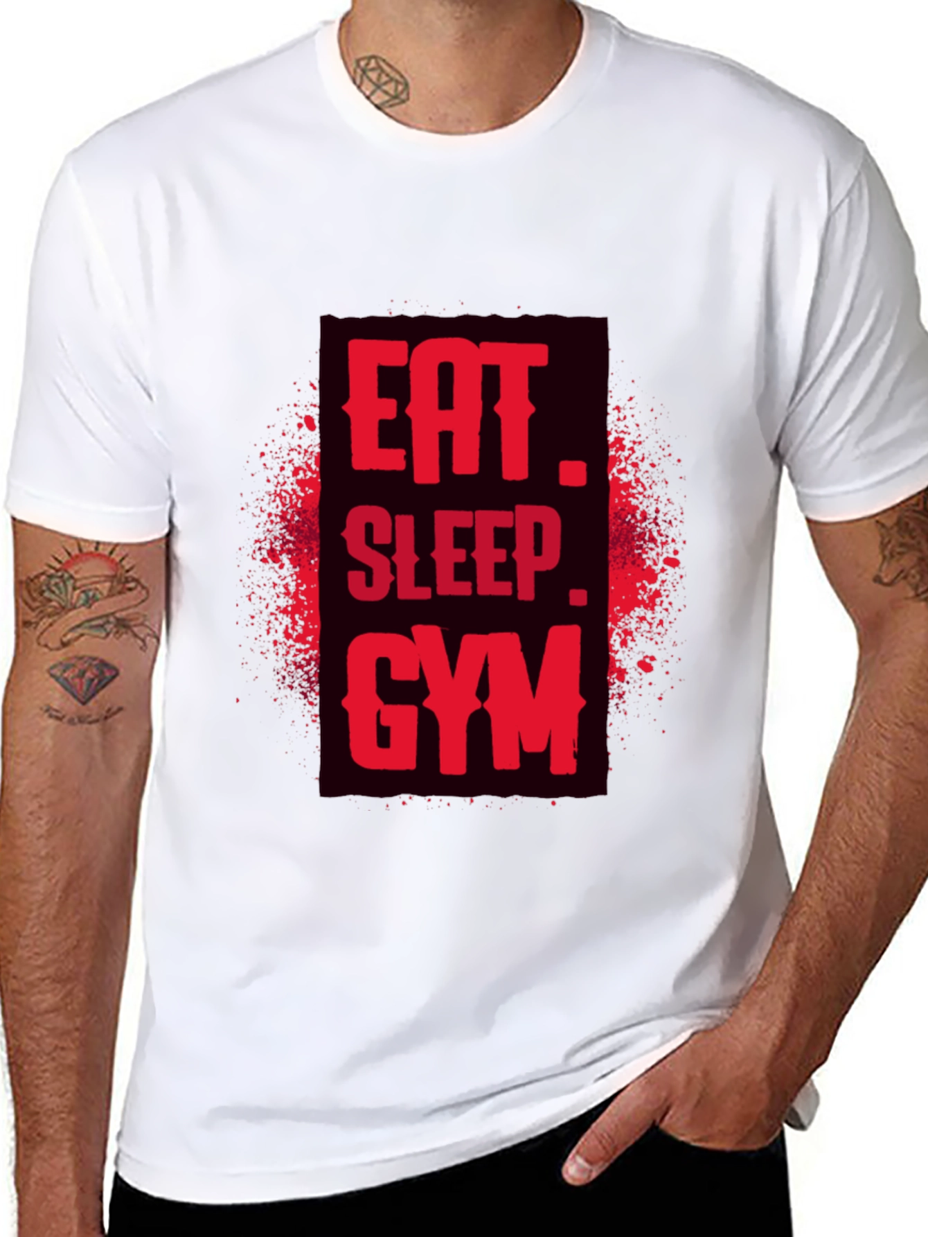 Eat Sleep Gym Black Graphic Tee