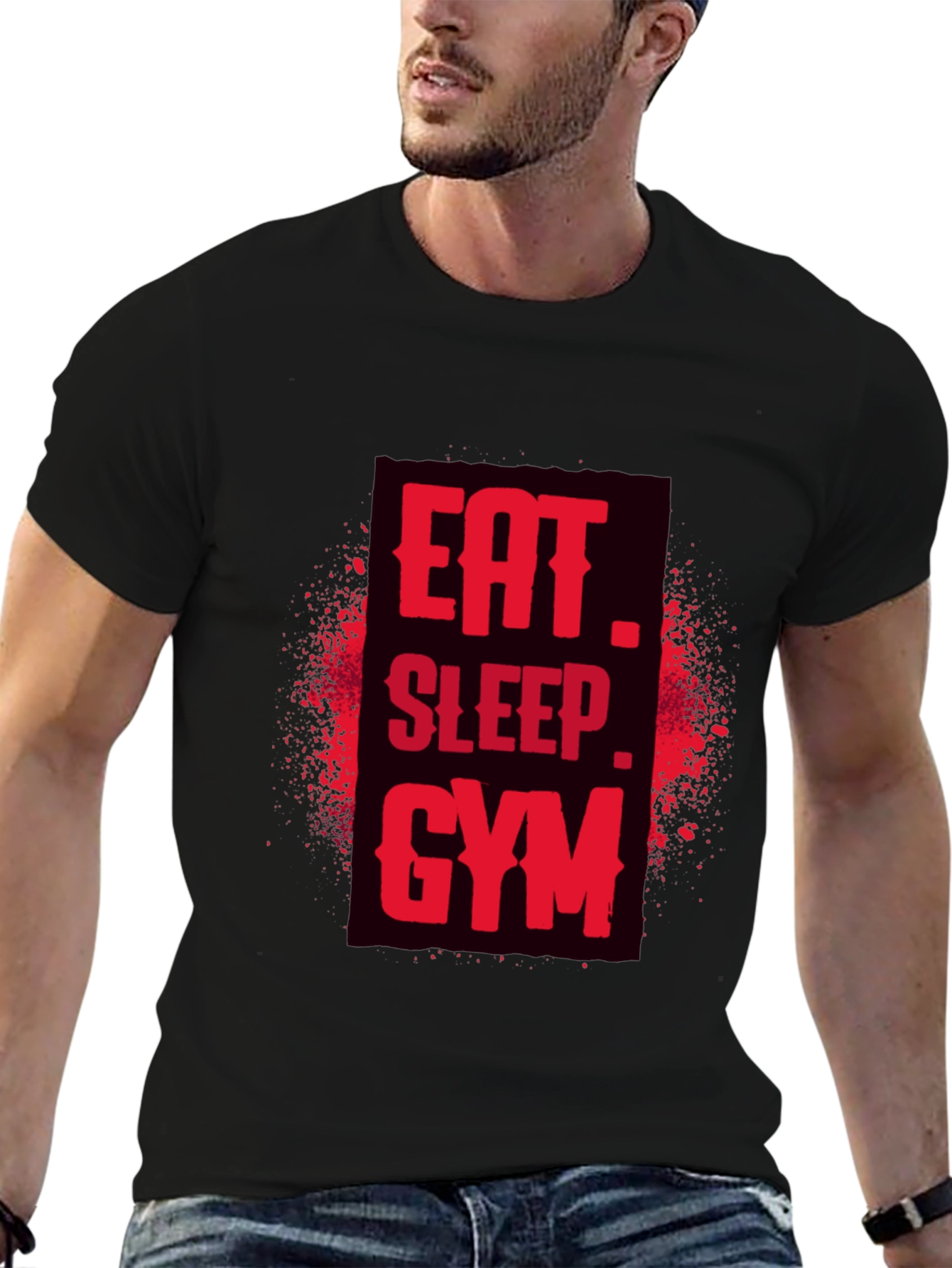Eat Sleep Gym Black Graphic Tee