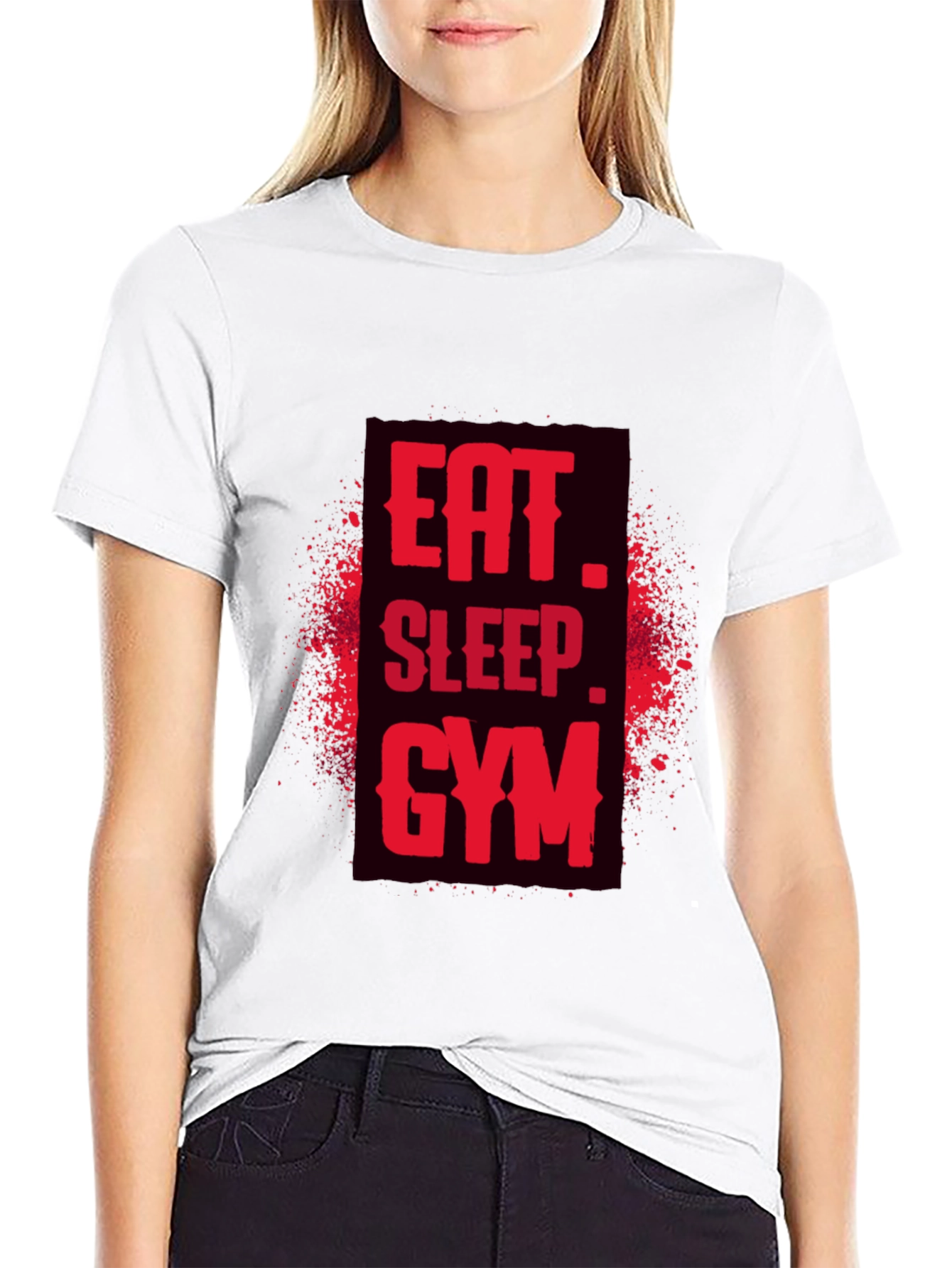 Eat Sleep Gym Black Graphic Tee
