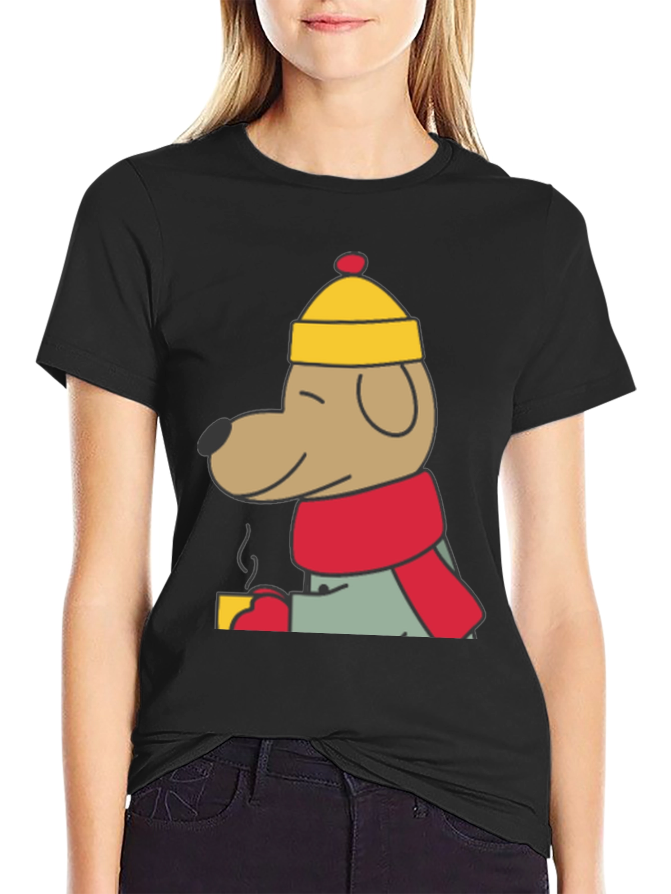 Cozy Dog in Hat Graphic Tee