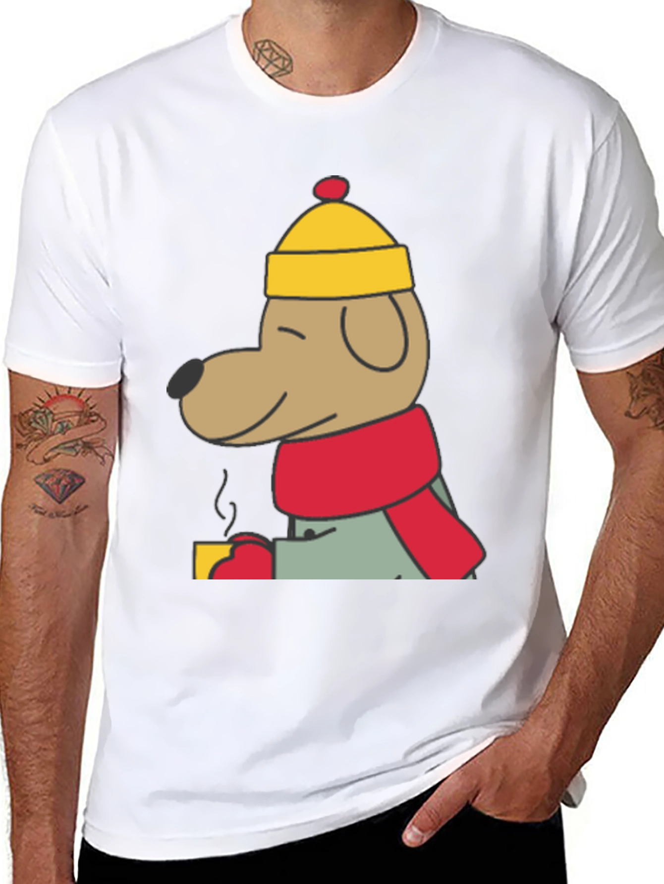 Cozy Dog in Hat Graphic Tee