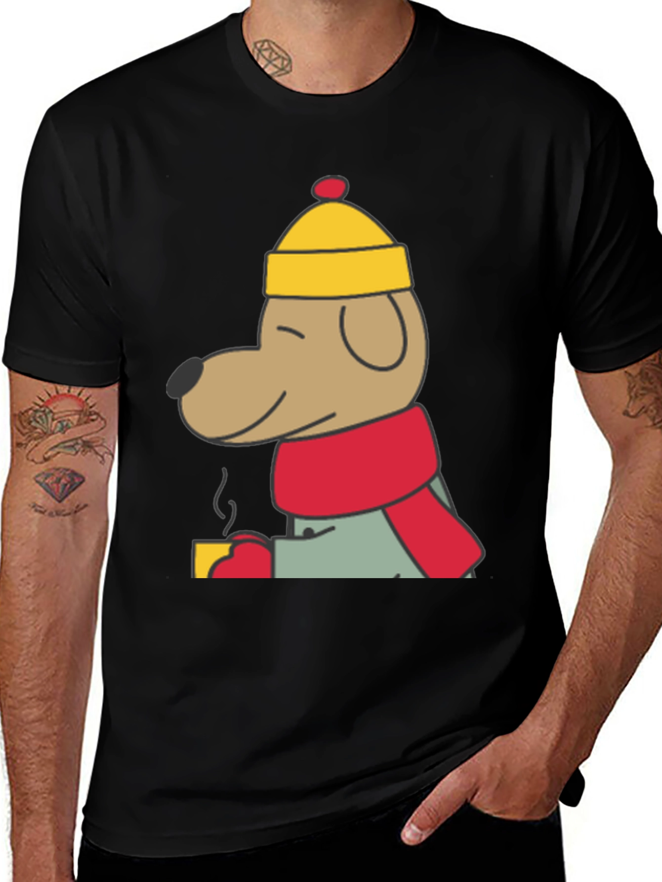 Cozy Dog in Hat Graphic Tee