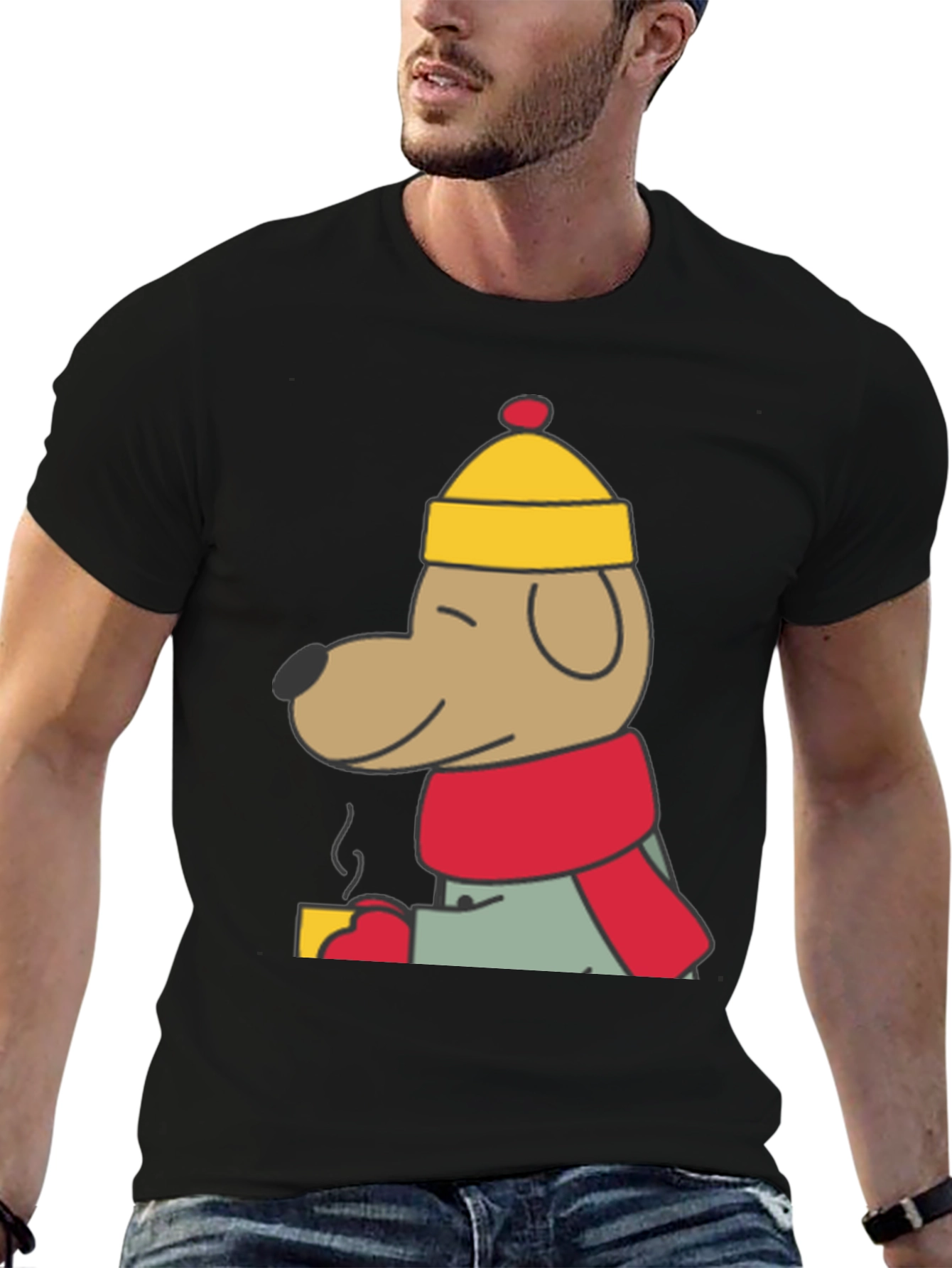 Cozy Dog in Hat Graphic Tee