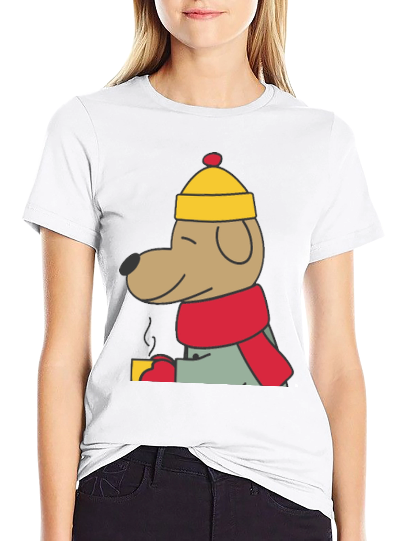 Cozy Dog in Hat Graphic Tee