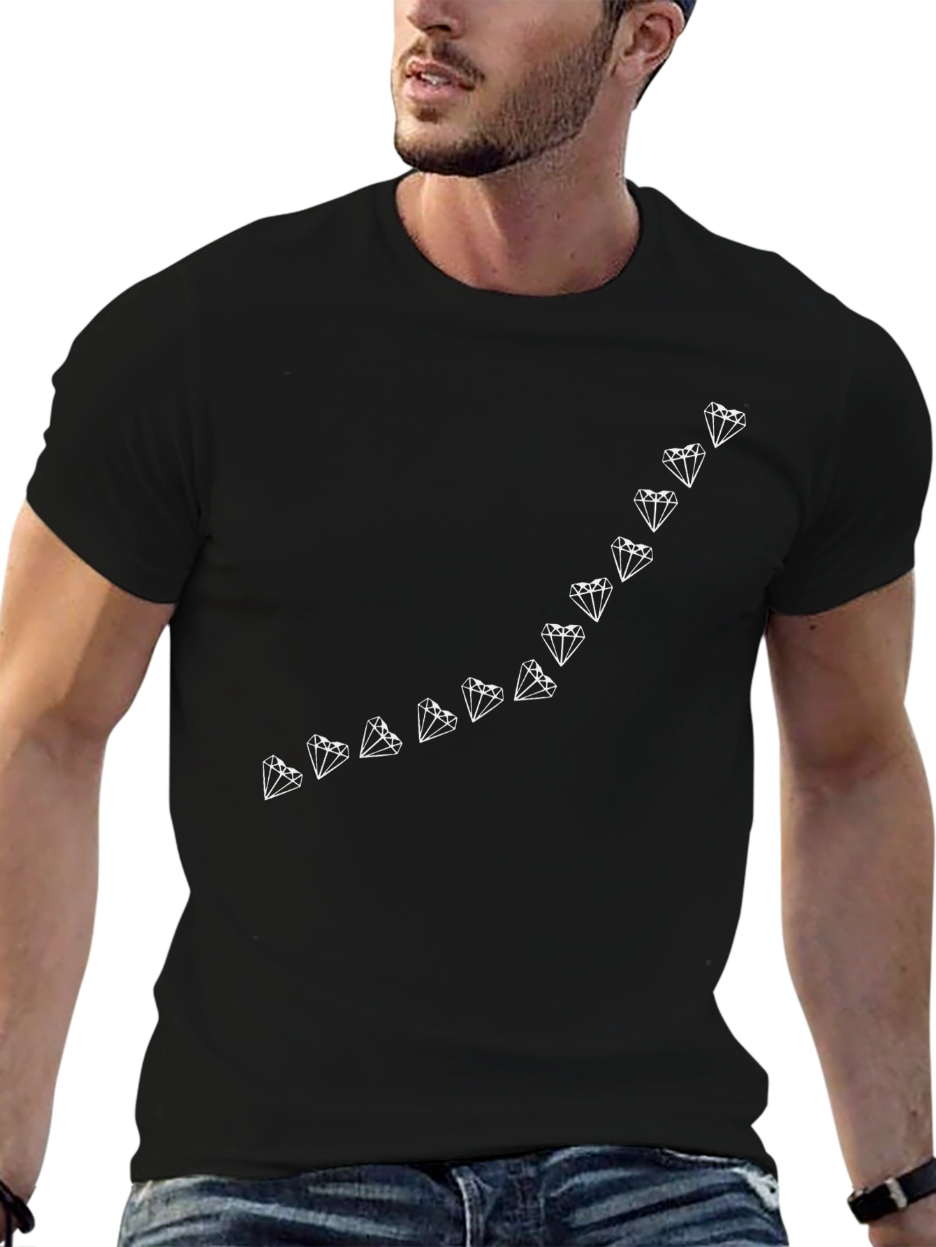 Diamond Line Graphic Tee - Modern Style