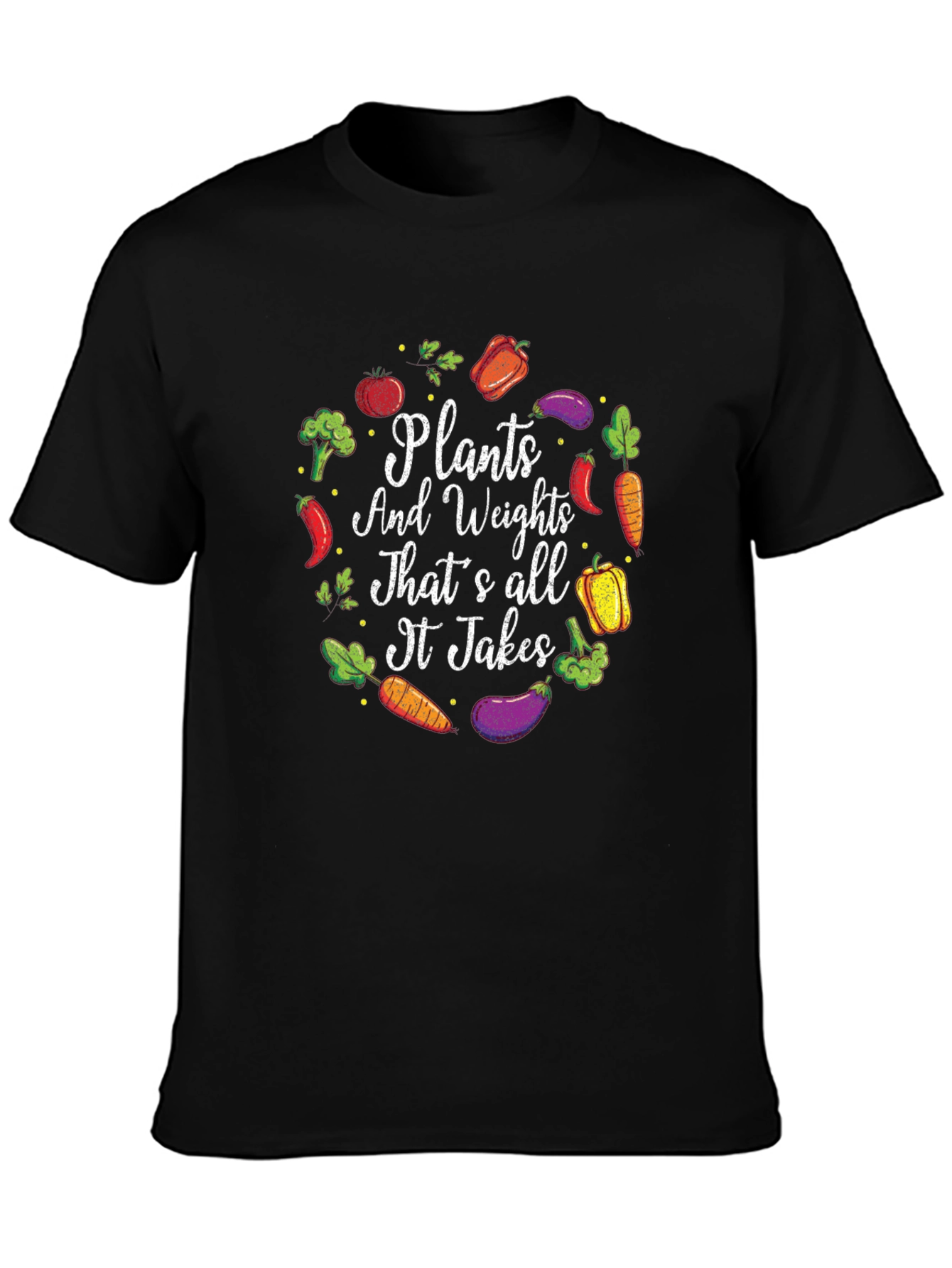 Plants and Weights T-Shirt - Vegan Fitness Apparel